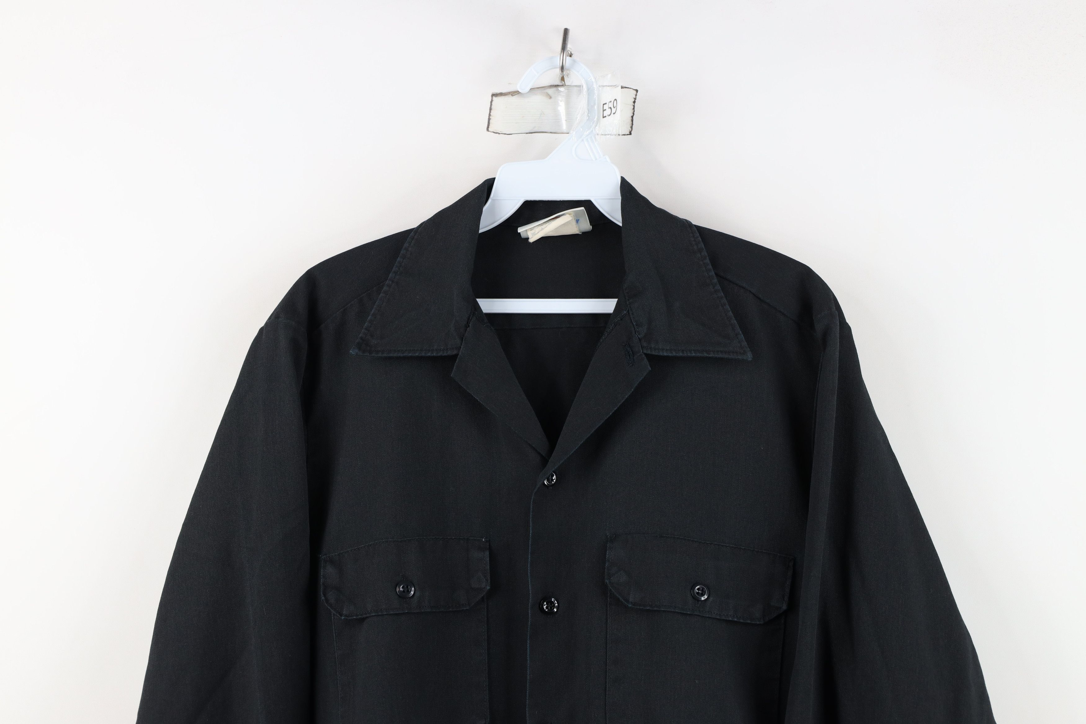 Dickies Vintage 90s Dickies Mechanic Work Button Shirt Black USA Size US M / EU 48-50 / 2 - 2 Thumbnail