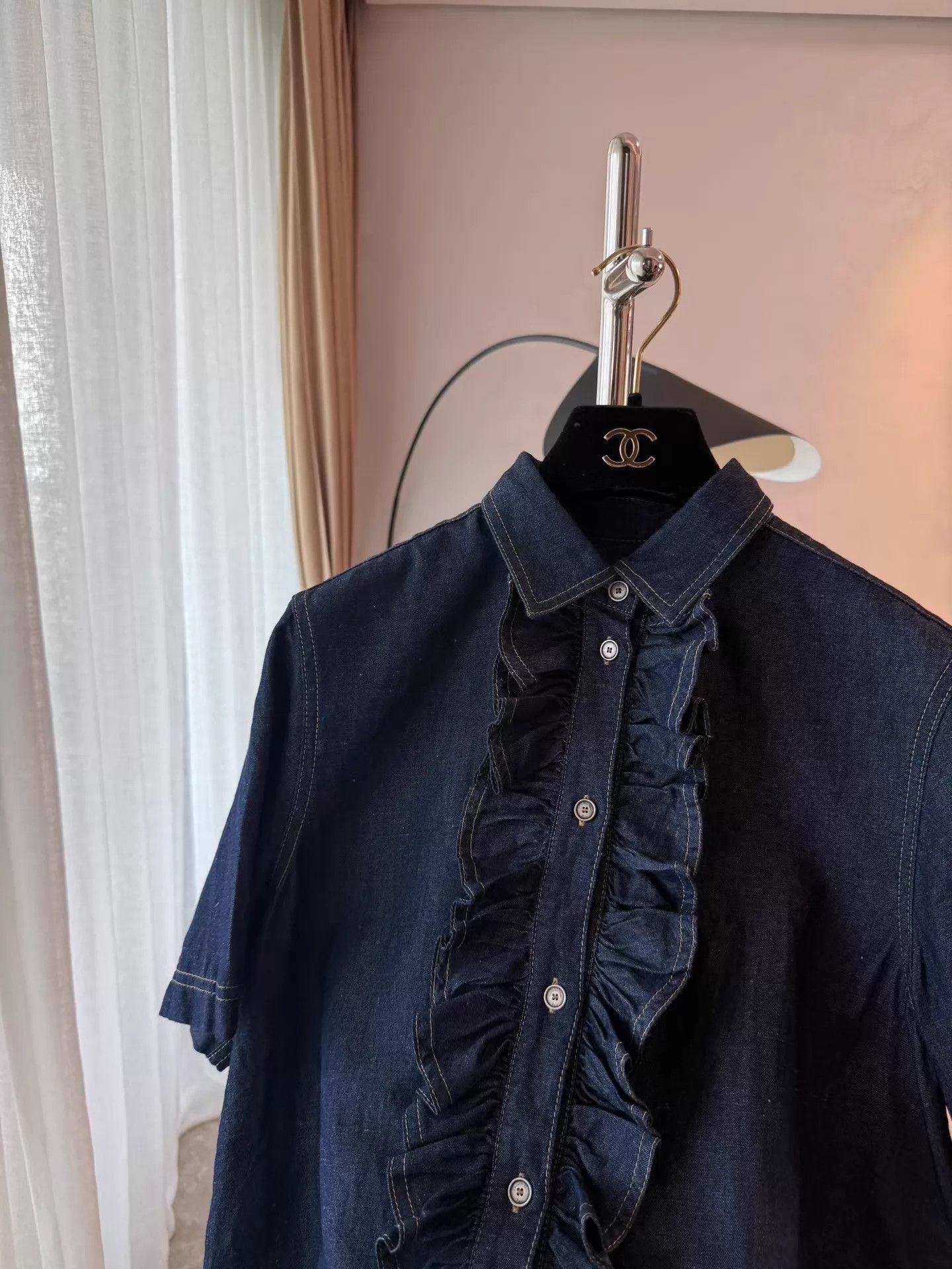 Dior Dior Ruffled Linen-Cotton Shirt 40 Size M / US 6-8 / IT 42-44 - 2 Thumbnail
