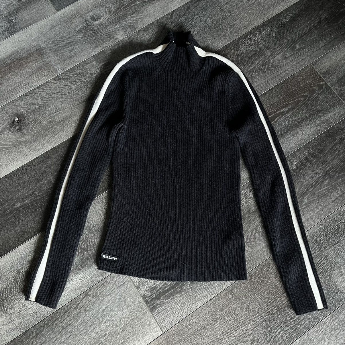 Ralph Lauren Vintage Polo Ralph Lauren Race Stripe Mock Neck Sweater Y2K Size M / US 6-8 / IT 42-44 - 1 Thumbnail