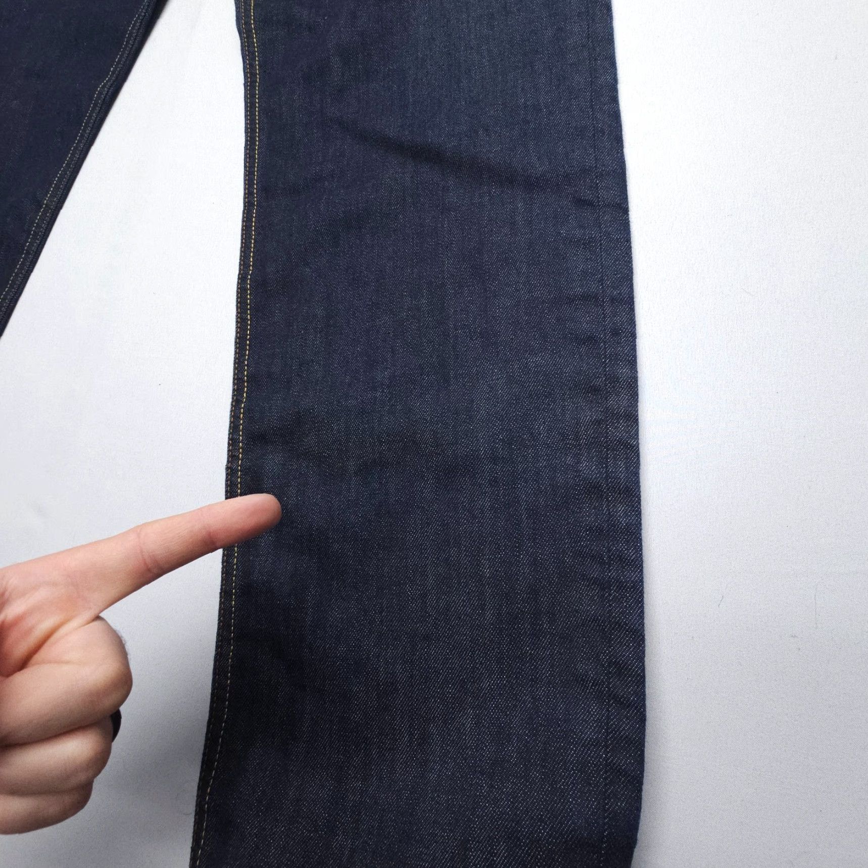 Denime SPoke London Jeans Men Jeans 37x33 Dark Blue Regular Straight Denim Stretch 90s London Theme Mens Size US 37 - 5 Thumbnail
