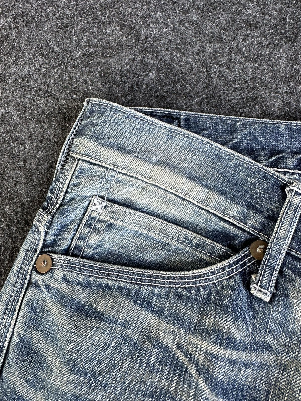 Beauty Beast Vintage Blue Way Nice Faded Washed Denim D269 Size US 32 / EU 48 - 11 Thumbnail