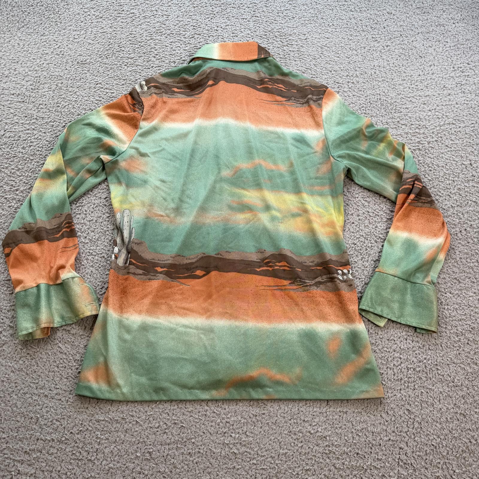 Other Vintage Two East Desert Cactus Western Button Up Shirt Y2K Size M / US 6-8 / IT 42-44 - 2 Thumbnail