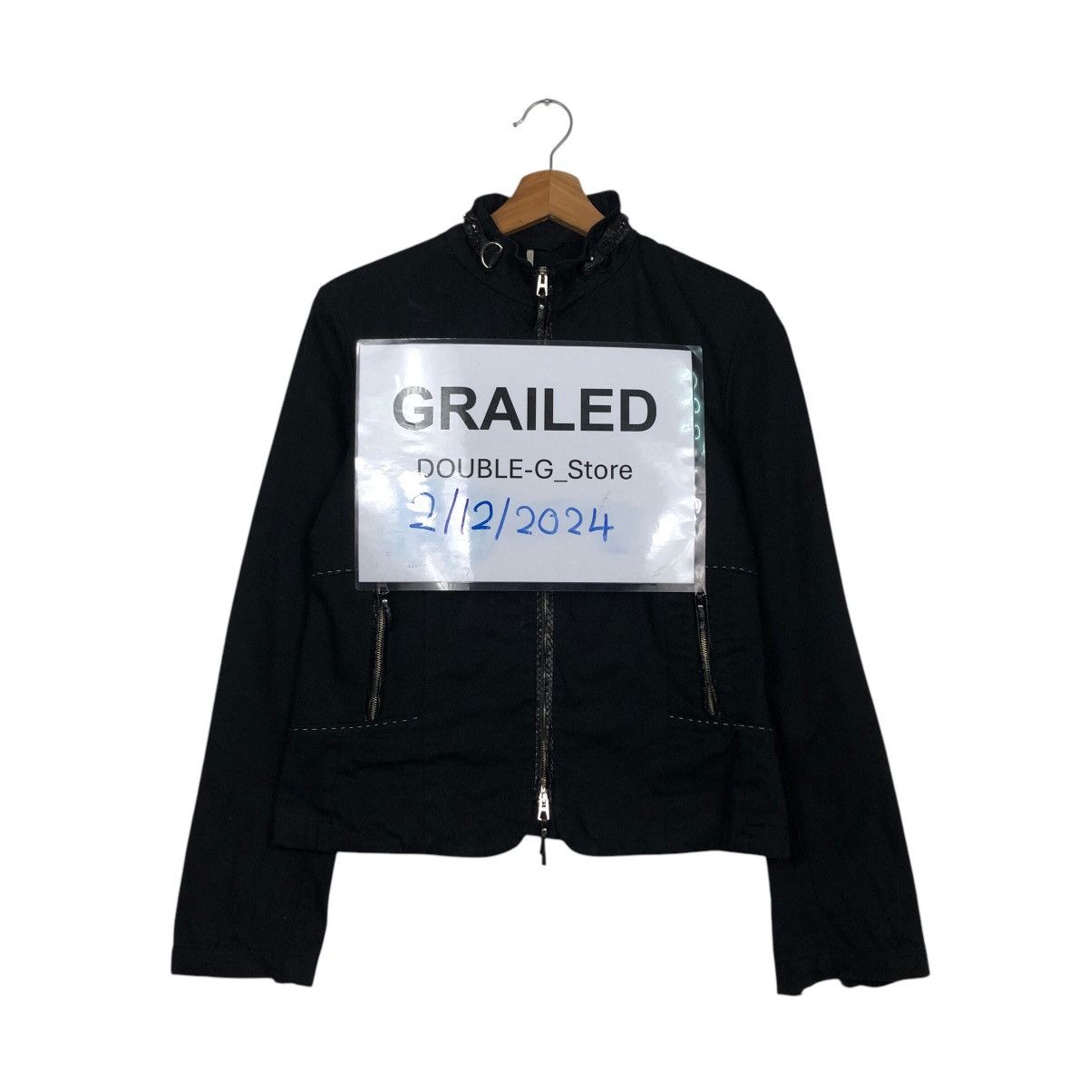 Vintage 📌Vintage Cropped Biker Jacket Visconf Made in Italy Size US M / EU 48-50 / 2 - 1 Thumbnail