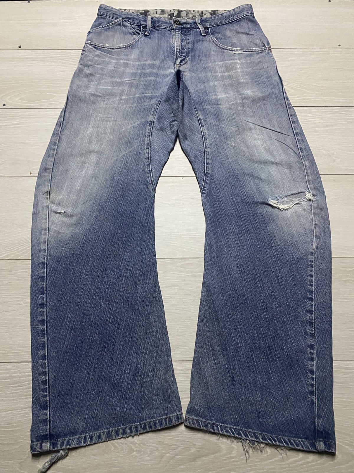 Edwin Edwin E Function Grunge Distressed Twist leg Baggy Jeans Size US 34 / EU 50 - 1 Thumbnail