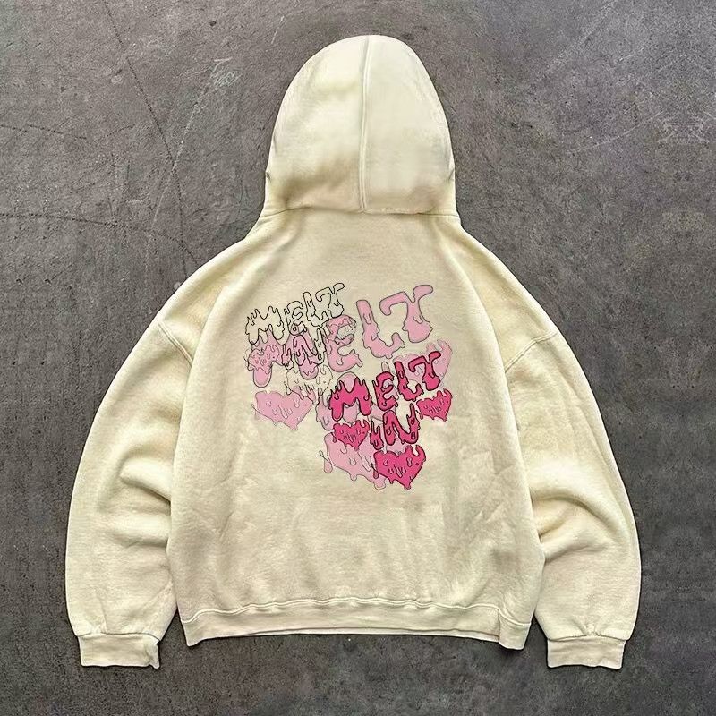 Japanese Brand × Vintage Heart-shaped print apricot street style hoodie y2k Size US L / EU 52-54 / 3 - 1 Thumbnail