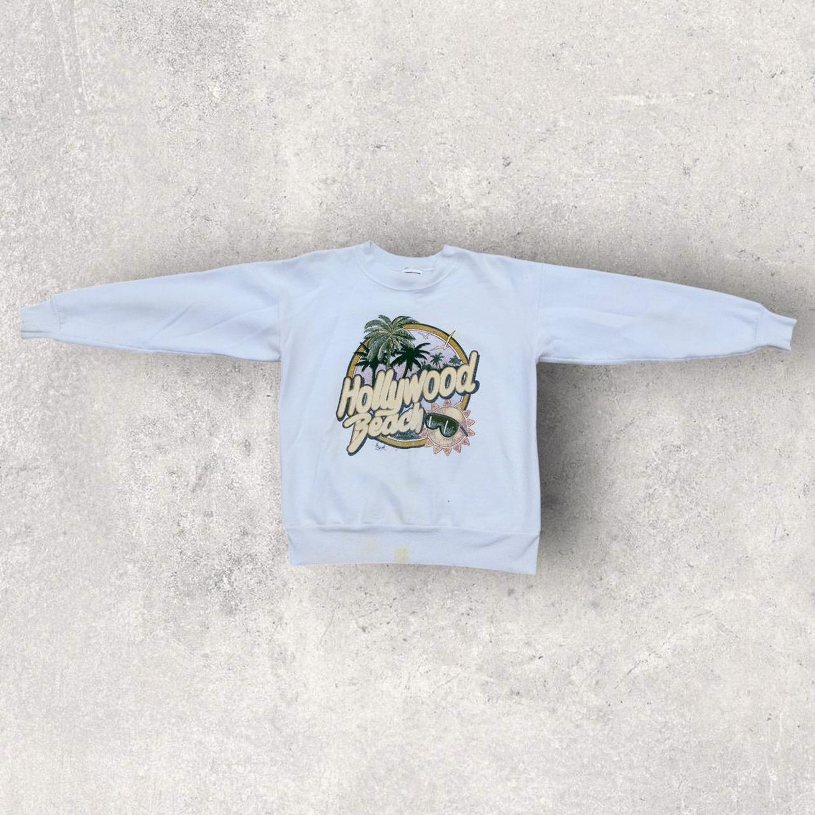 Hanes × Vintage 90’s Hollywood Beach Crewneck Sweatshirt Size S / US 4 / IT 40 - 4 Thumbnail