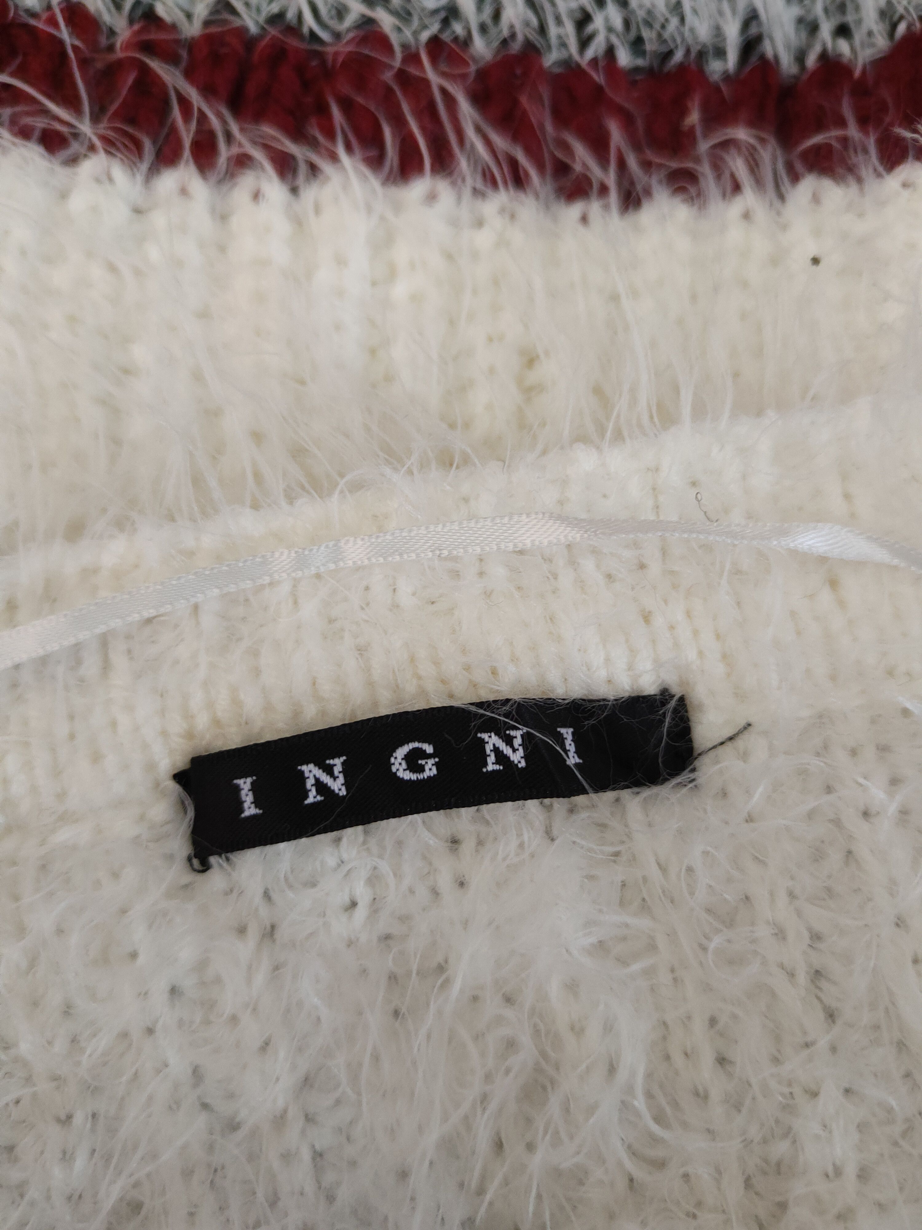 Vintage Ingni Gray Cream Shag Shaggy Fur Mohair Knitwear #S2155 Size S / US 4 / IT 40 - 12 Thumbnail