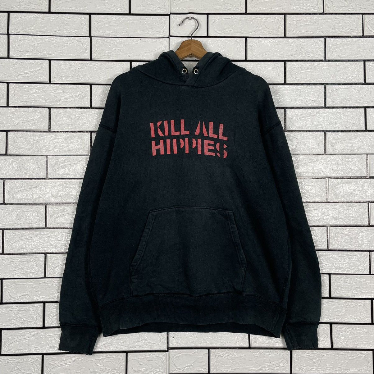 Japanese Brand Kill All Hippies Black Pullover Hoodie Size US L / EU 52-54 / 3 - 10 Thumbnail