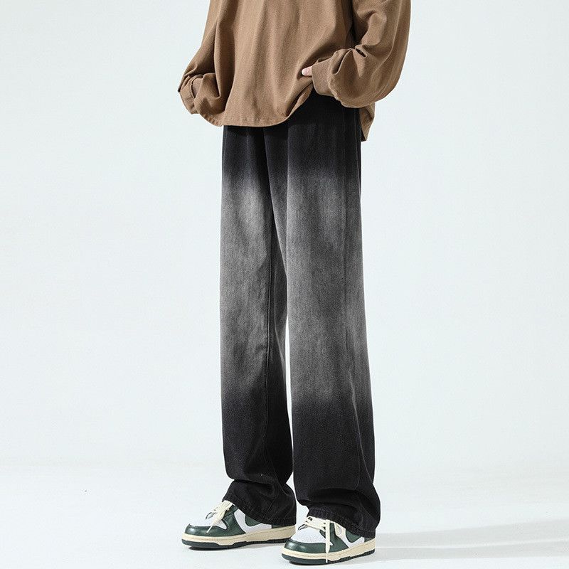 Japanese Brand Men's trendy loose straight leg gradient washed casual jeans Size US 32 / EU 48 - 1 Thumbnail