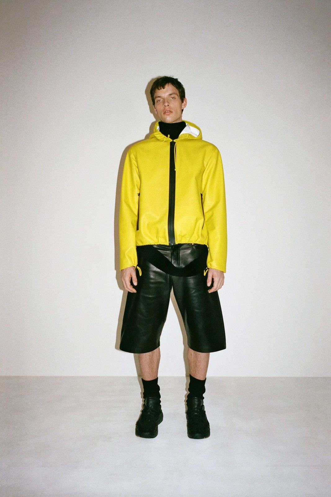 image of Bottega Veneta 52 Tech Zipped Windbreaker Jacket Blouson Minimal in Yellow, Men's (Size Large)