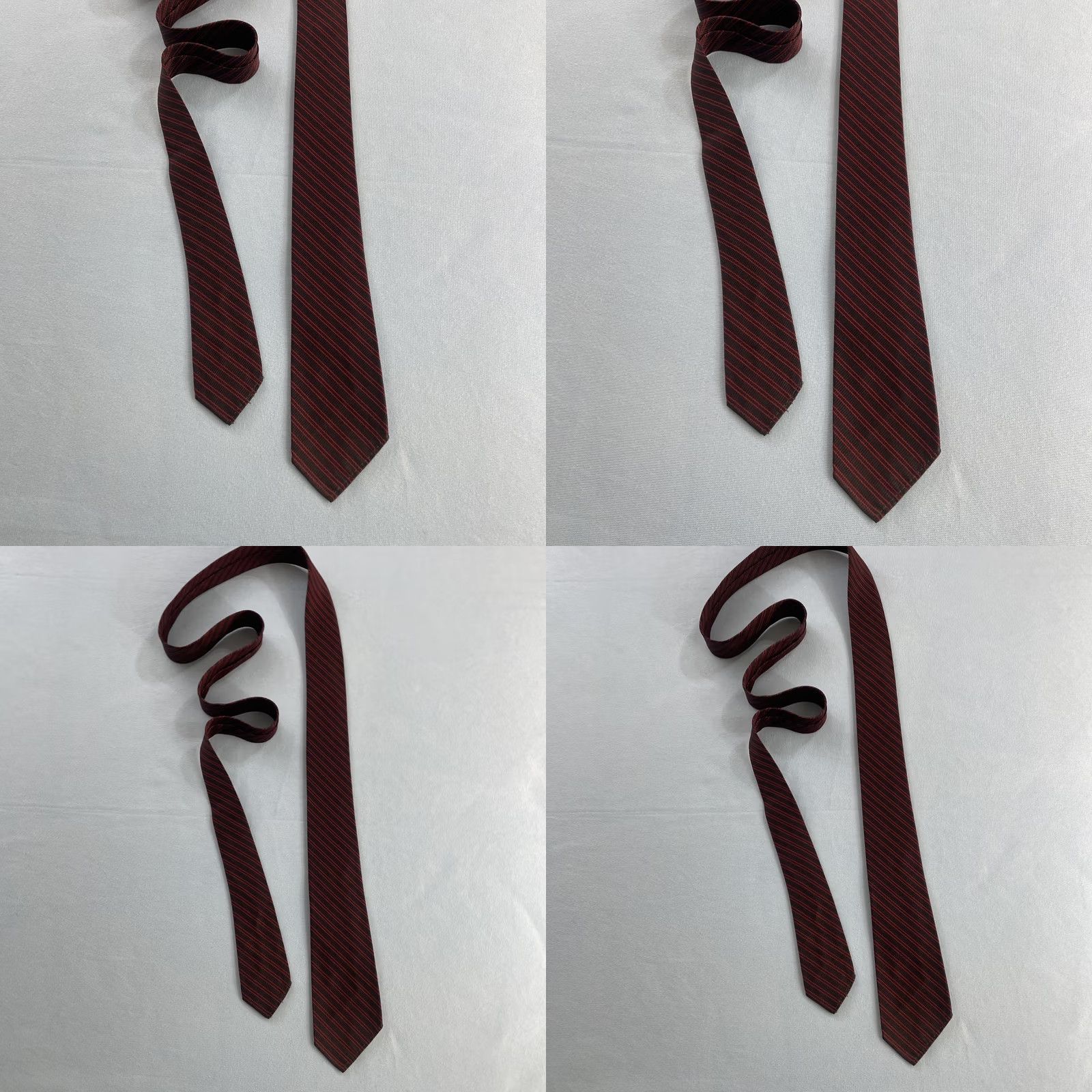 Arrow VINTAGE Nike Shirt Hat Mens XS 2.2" Narrow 52" Red Black Silk Repp Tie 1950s Lion Size ONE SIZE - 11 Thumbnail