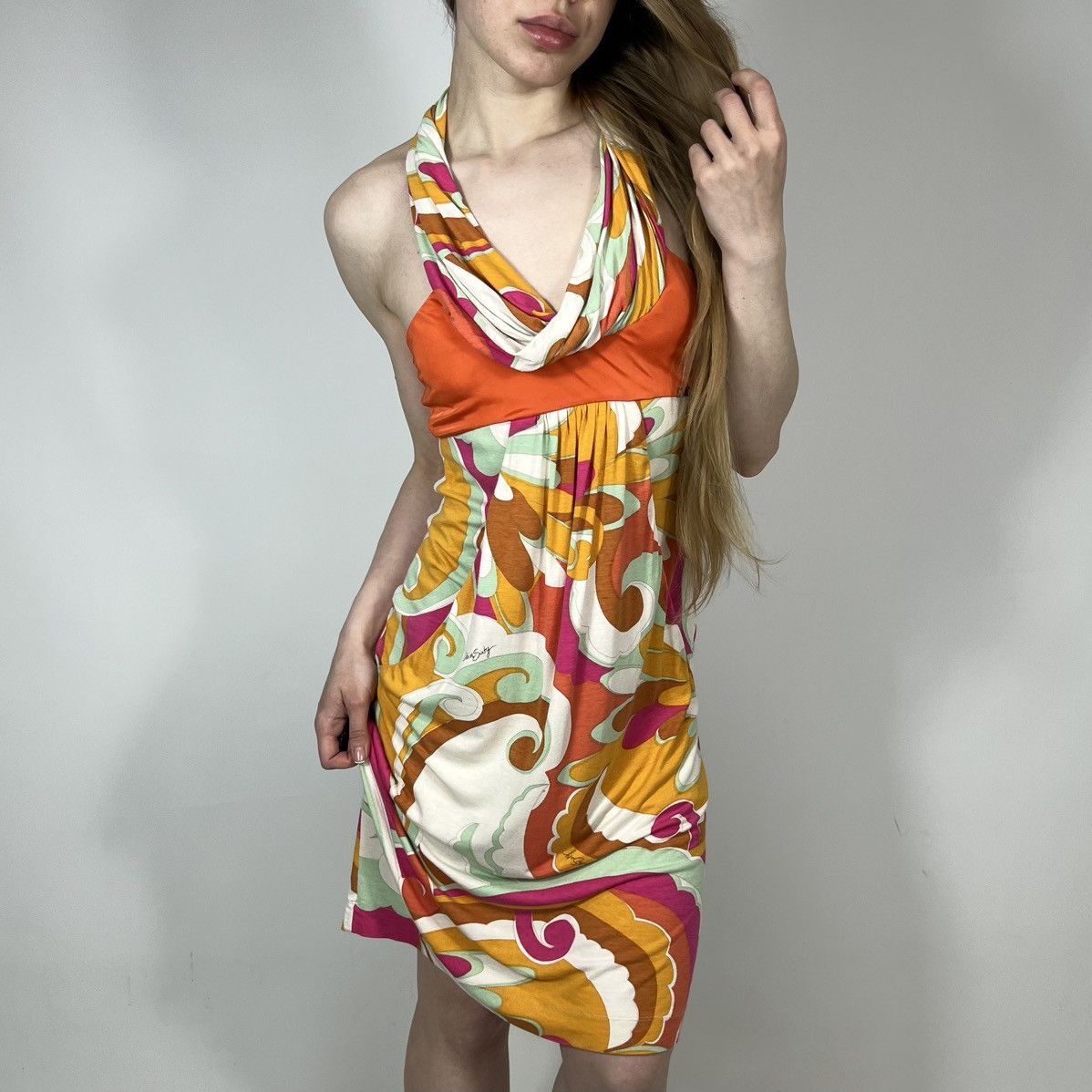 Miss Sixty Vintage Y2K Miss Sixty Floral Abstract Print Viscose Dress Size S / US 4 / IT 40 - 2 Thumbnail