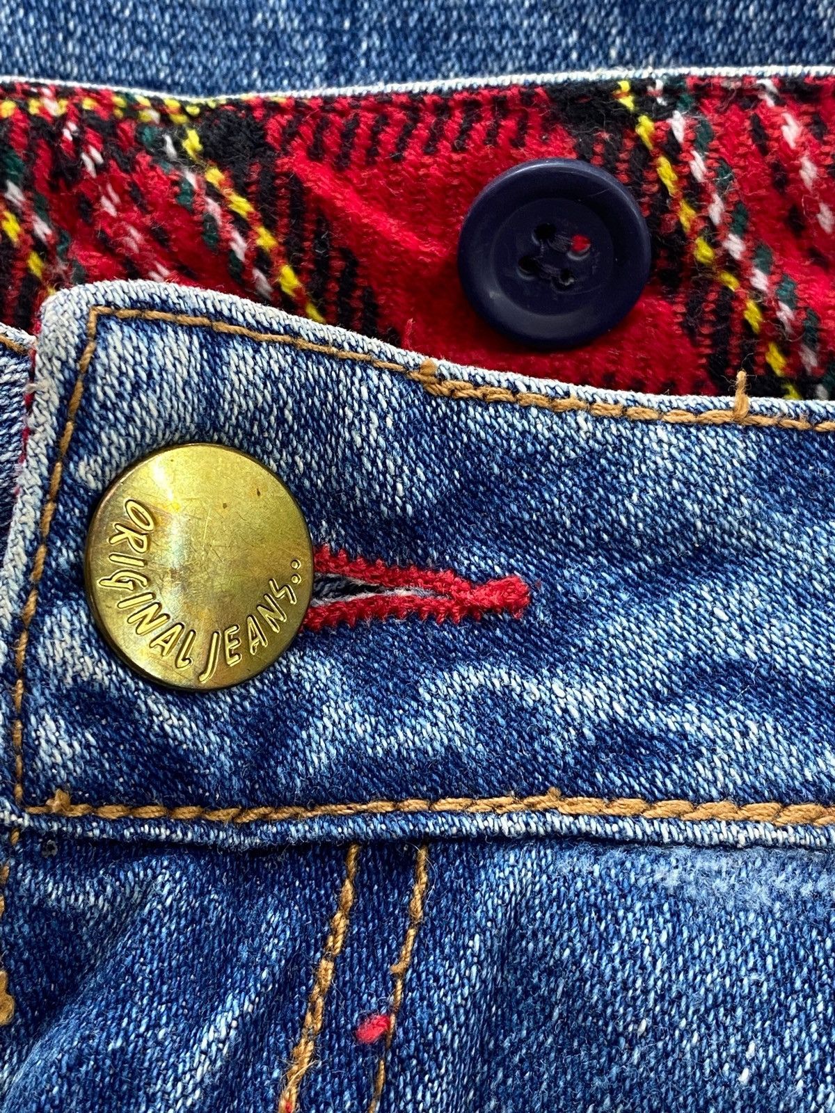 Japanese Brand Japanese Brand Faded Blue Wash Honey Comb Style Straight Leg Size US 30 / EU 46 - 10 Thumbnail