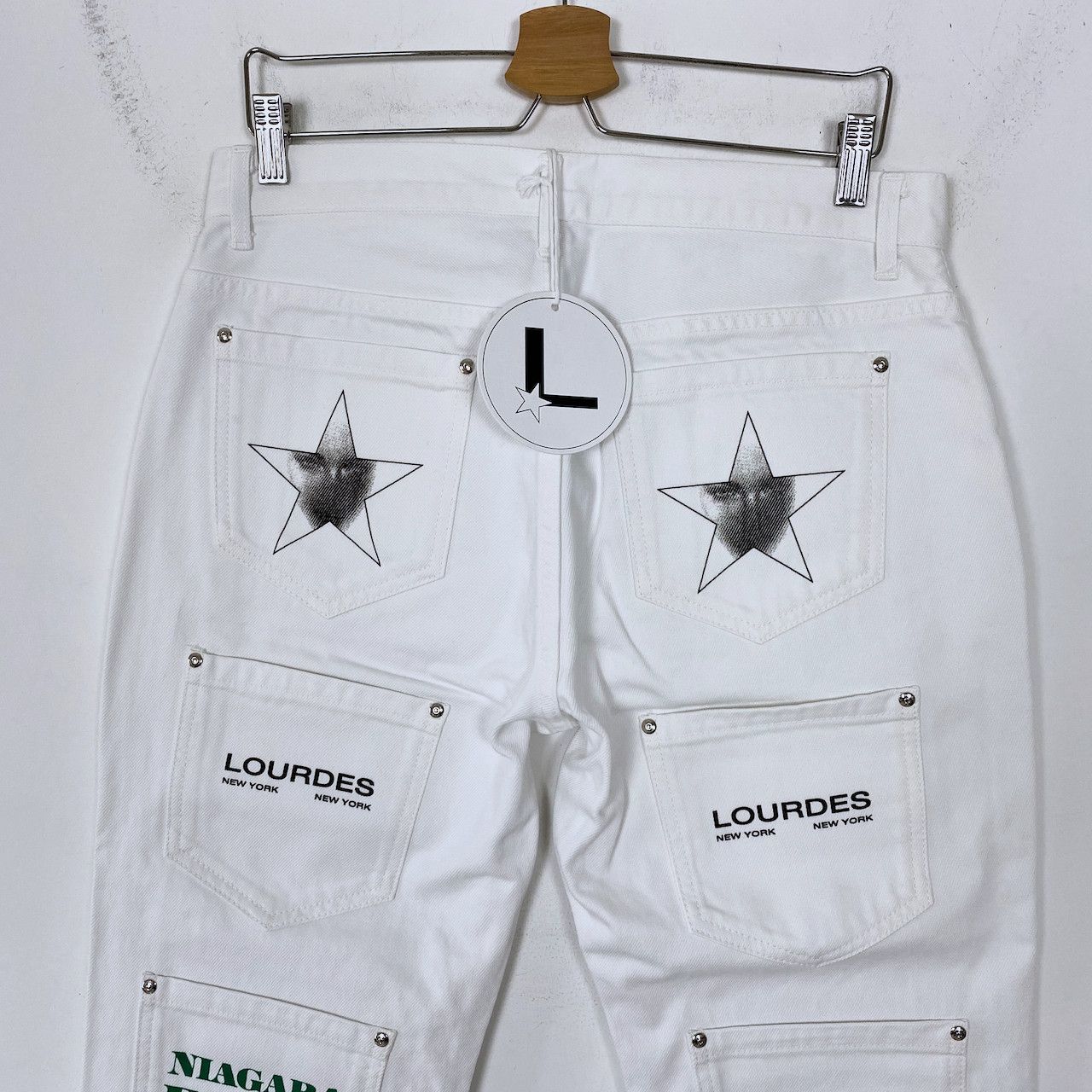 Other LOURDES 20-POCKET PRINTED DENIM JEANS Size US 32 / EU 48 - 2 Thumbnail