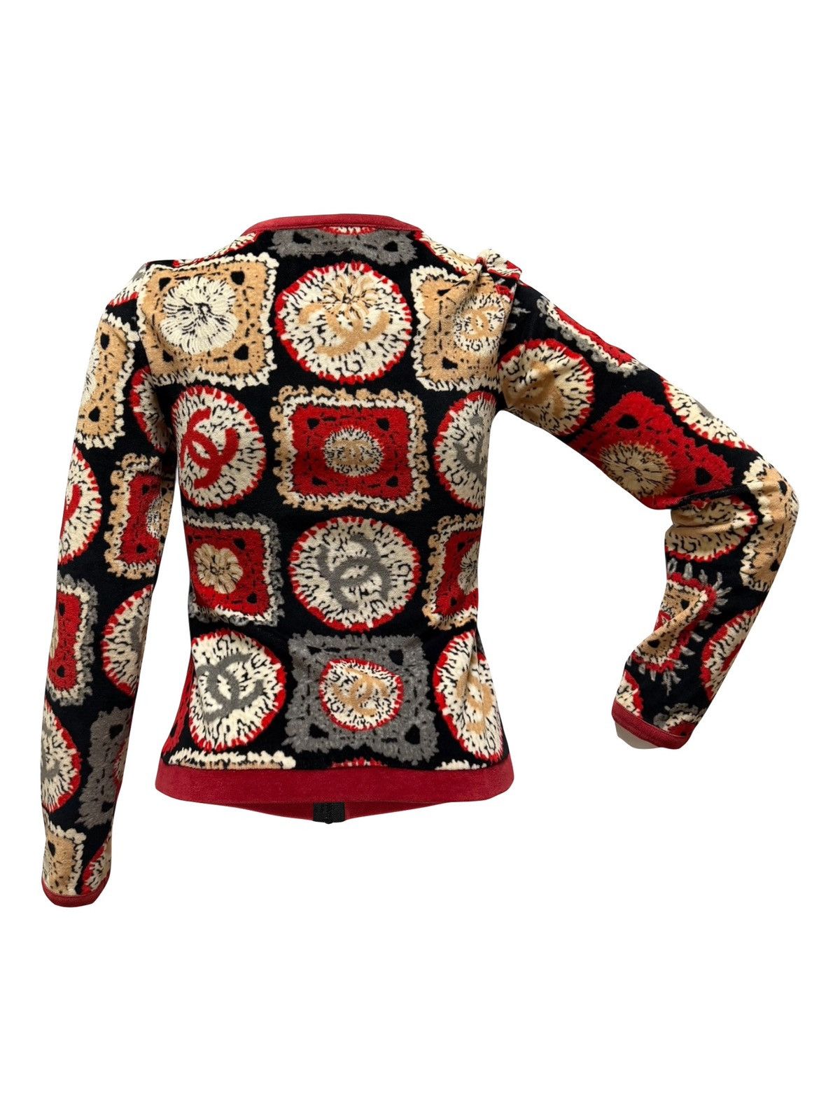 Chanel CHANEL Sport S/S 2009 Patchwork Print Velour Zip-Up Jacket