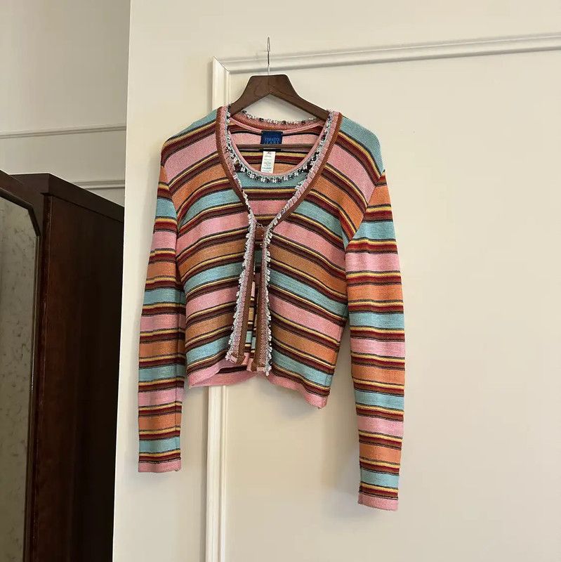 KENZO Pink Striped Women's Cardigan 0089