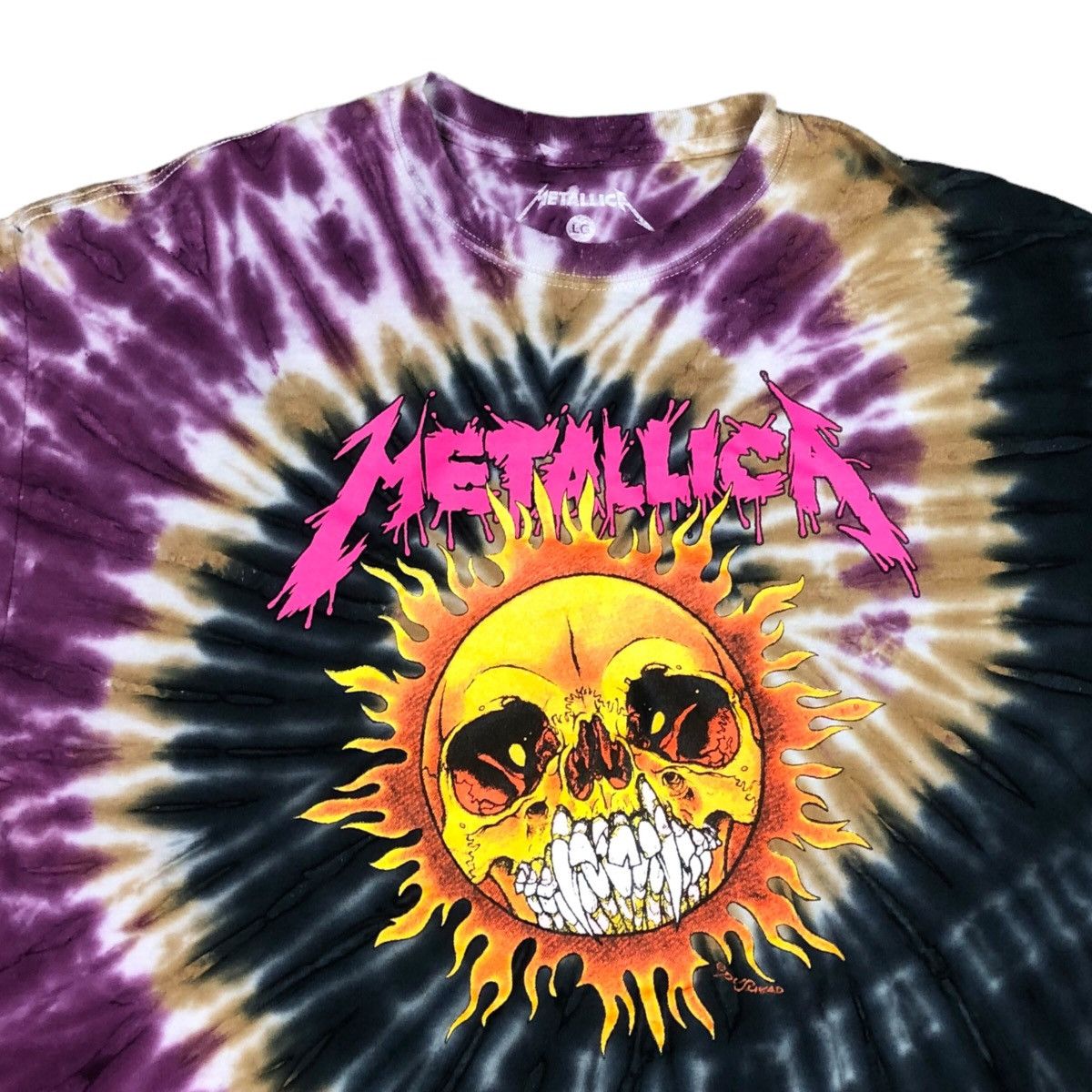 Band Tees × Metallica Metallica Pushead Sun Rock Band Tye Dye Shirt Adult Large Size US L / EU 52-54 / 3 - 2 Thumbnail