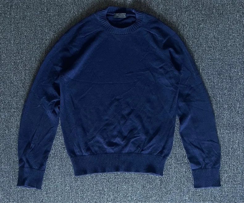 Prada Prada Blue Wool Crewneck Sweater-yf Size US M / EU 48-50 / 2 - 1 Thumbnail