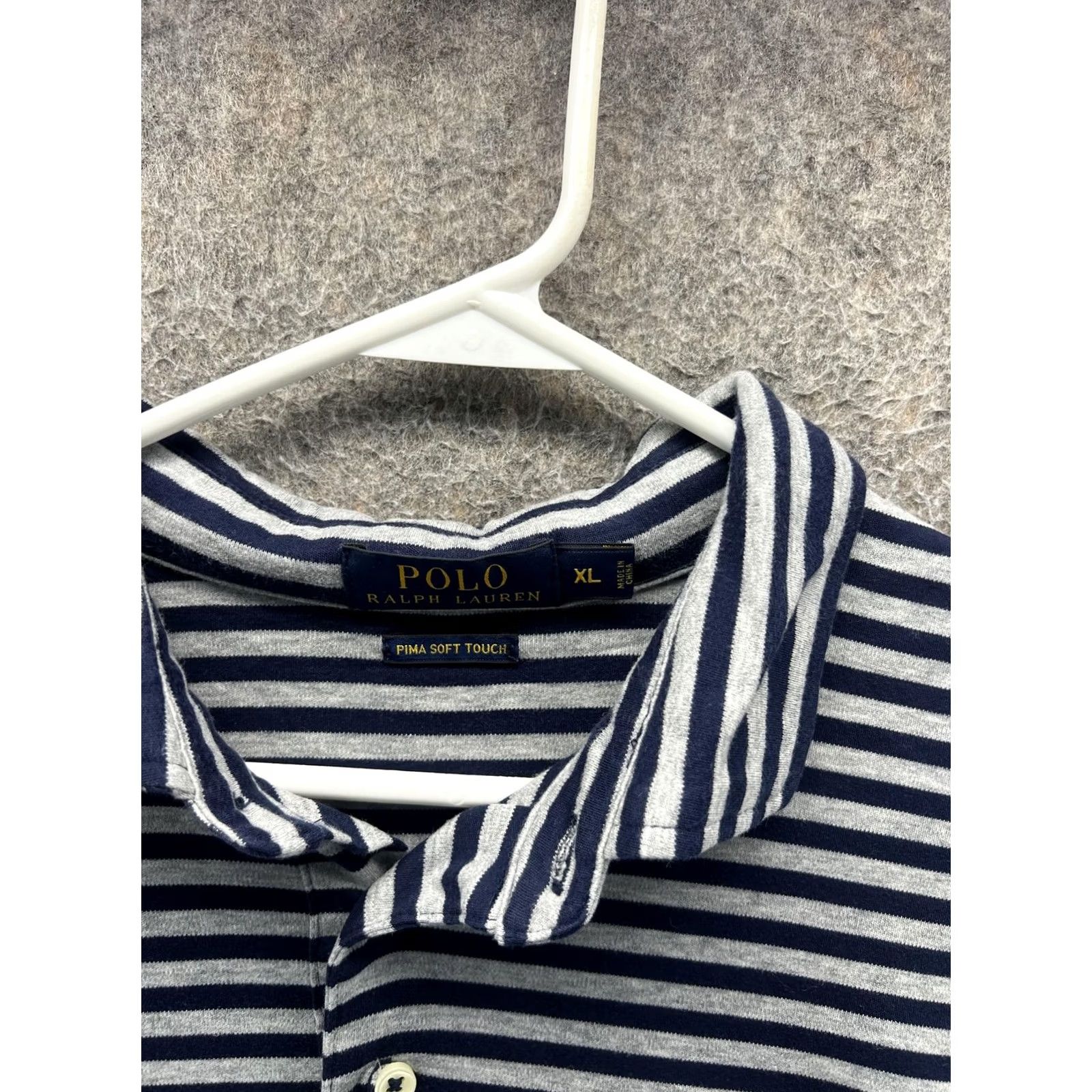Polo Ralph Lauren Polo Ralph Lauren Polo Shirt Mens XL Blue Stripe Pima Soft Touch Casual Size US XL / EU 56 / 4 - 3 Thumbnail