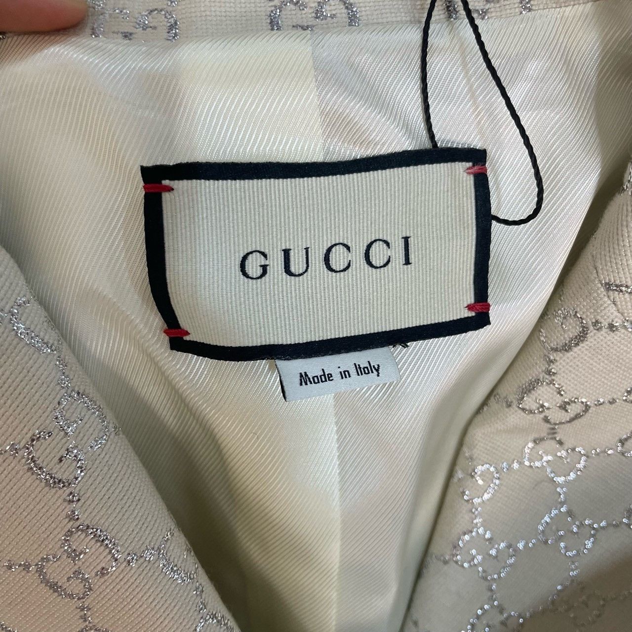 Gucci Gucci Size 36 Gold and silver silk full-printed suit jacket Size US XXS / EU 40 - 5 Thumbnail
