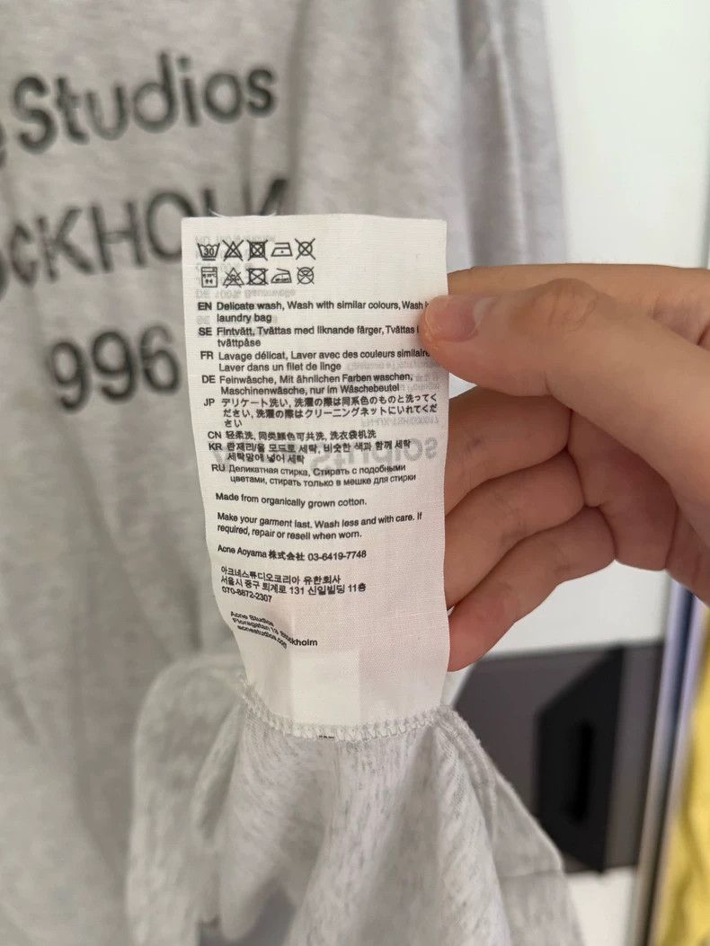 Acne Studios White letter-printed off-the-shoulder round-n
