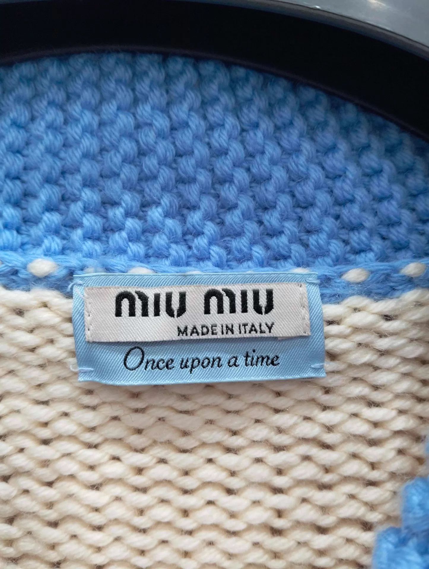 Miu Miu MIU MIU Train Print Knit Cardigan 40 (95 New) Size S / US 4 / IT 40 - 3 Thumbnail