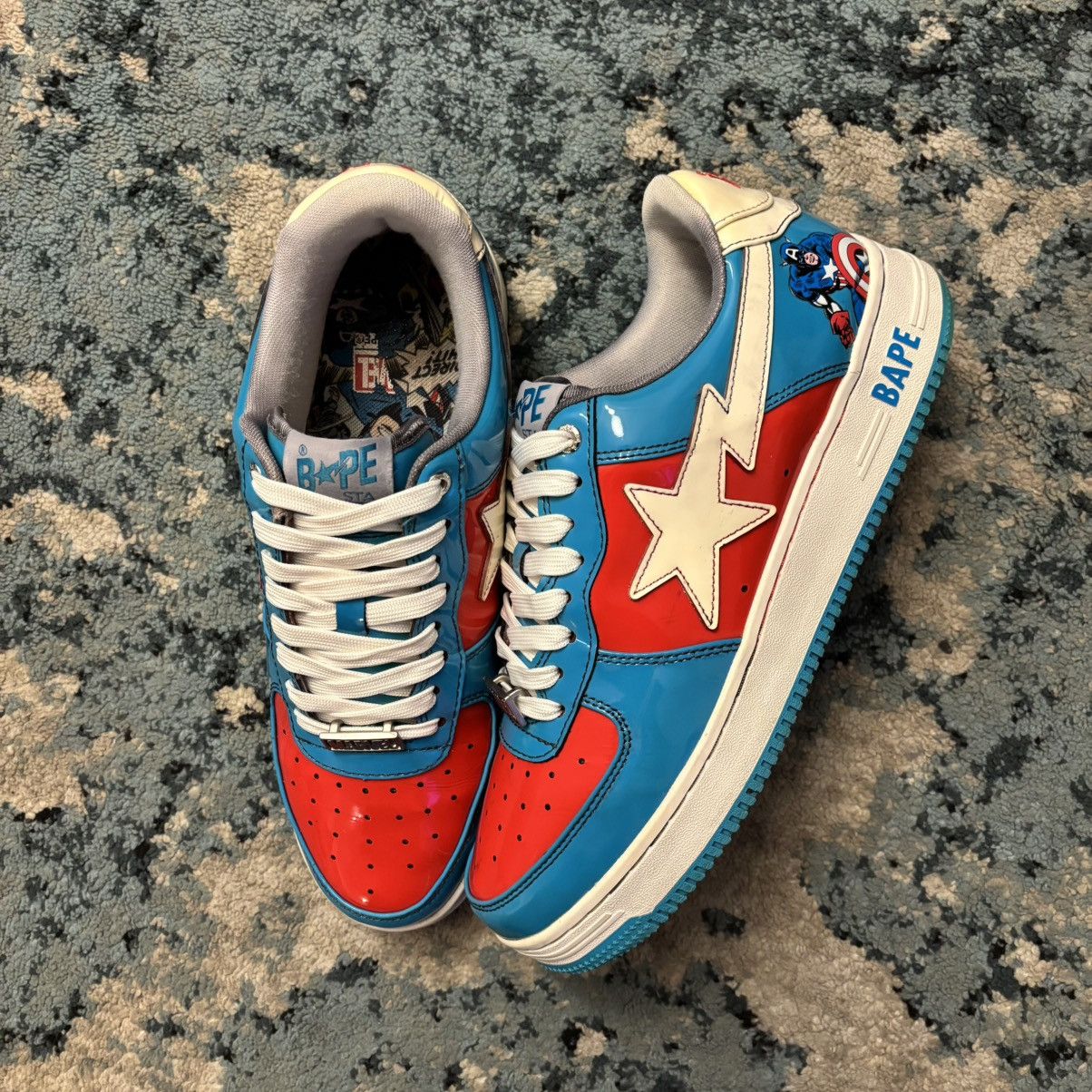Bape Bape Sta Marvel Captain America Sneaker Size 11 Worn Lightly Size US 11 / EU 44 - 1 Thumbnail
