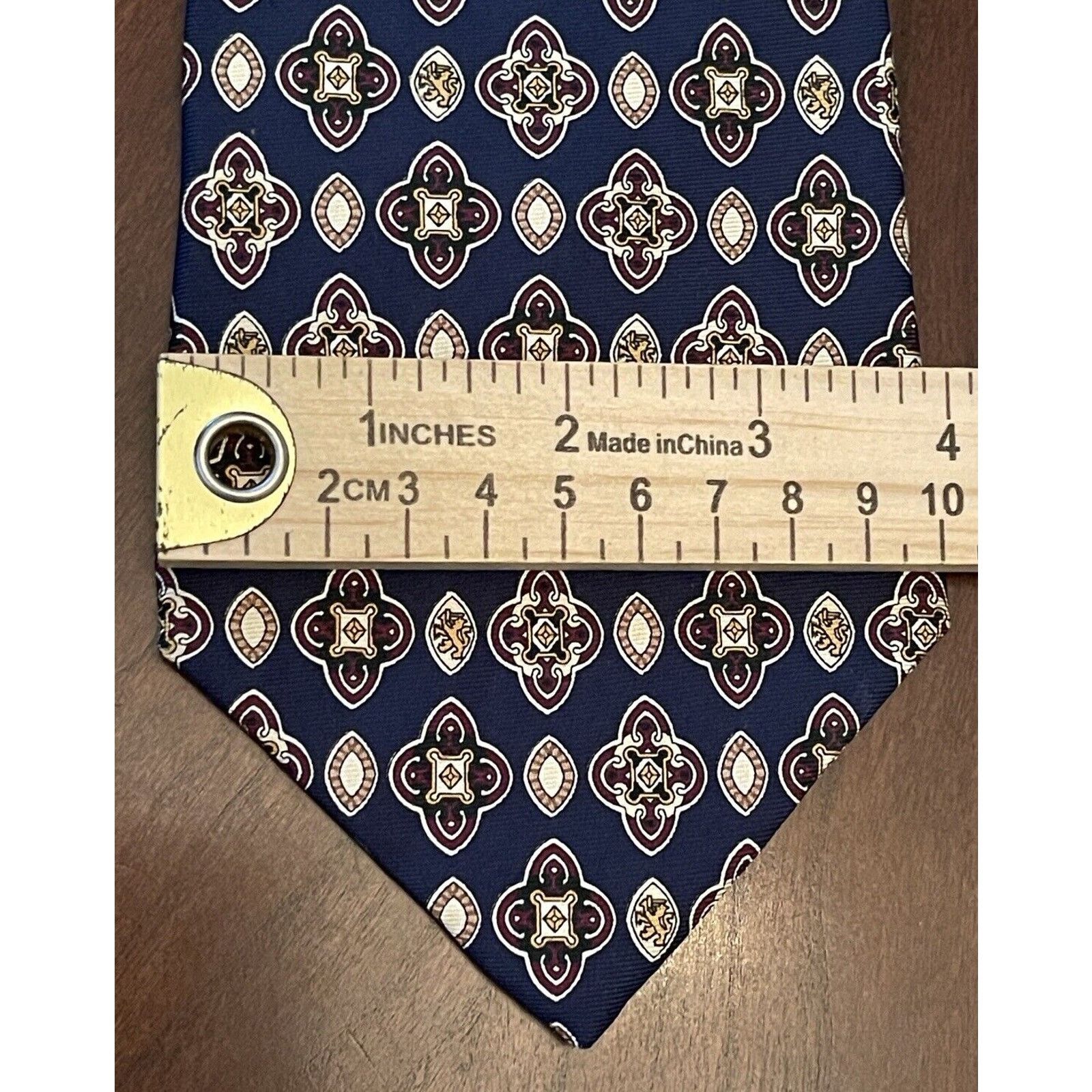 Tommy Hilfiger Tommy Hilfiger Blue Burgundy 100% Italian Silk Made In Usa Size ONE SIZE - 4 Thumbnail