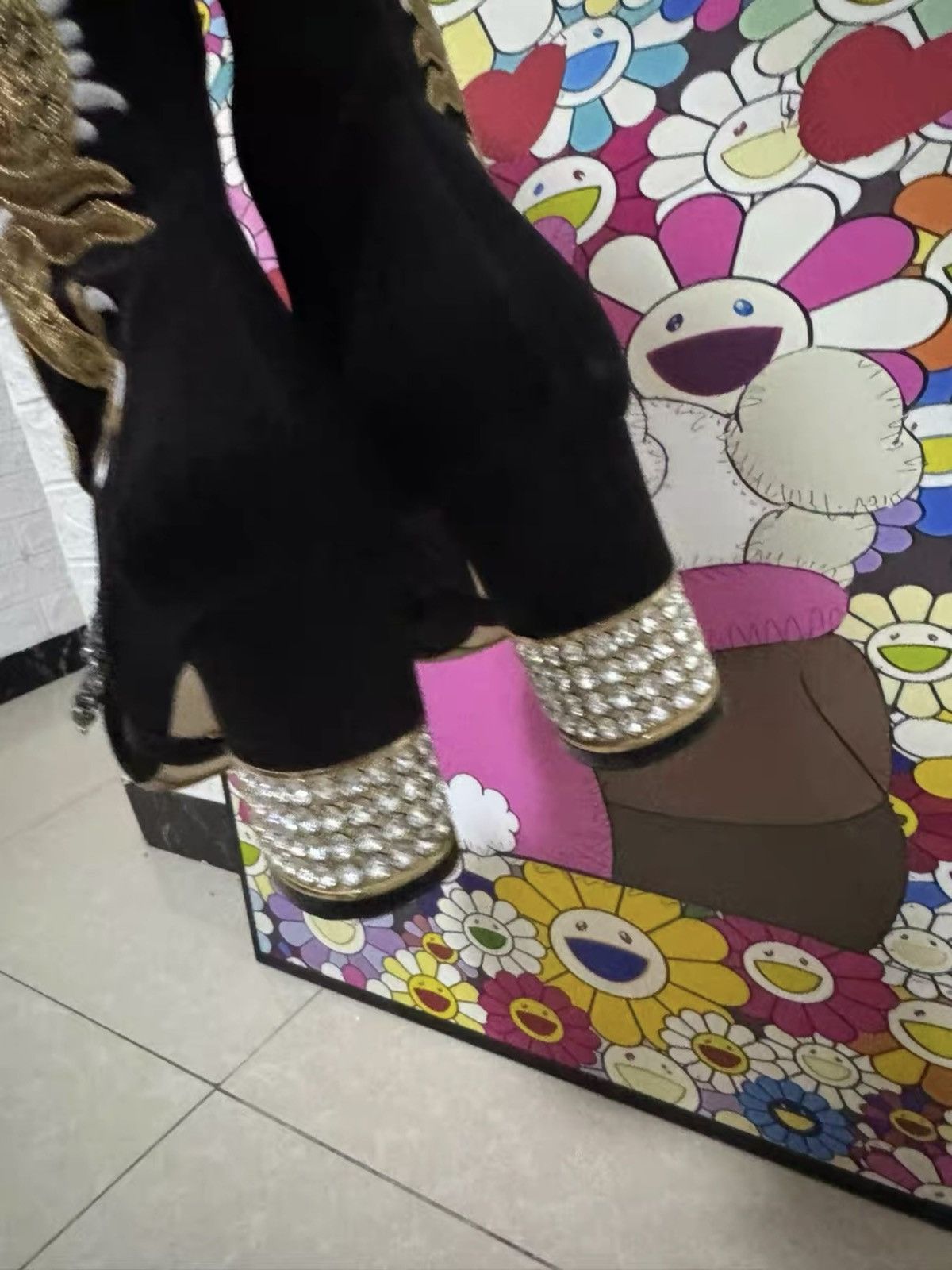 Gucci Runway Black Dragon Boots With Sparkly Bows 38 Size US 8 / IT 38 - 5 Thumbnail