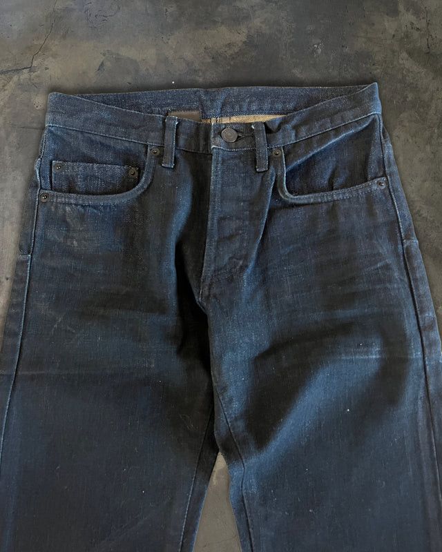 Dior DIOR HOMME AW2008 'LUMIERE DU NORD' WAXED BLEU MARINE DENIM Size US 26 / EU 42 - 2 Thumbnail