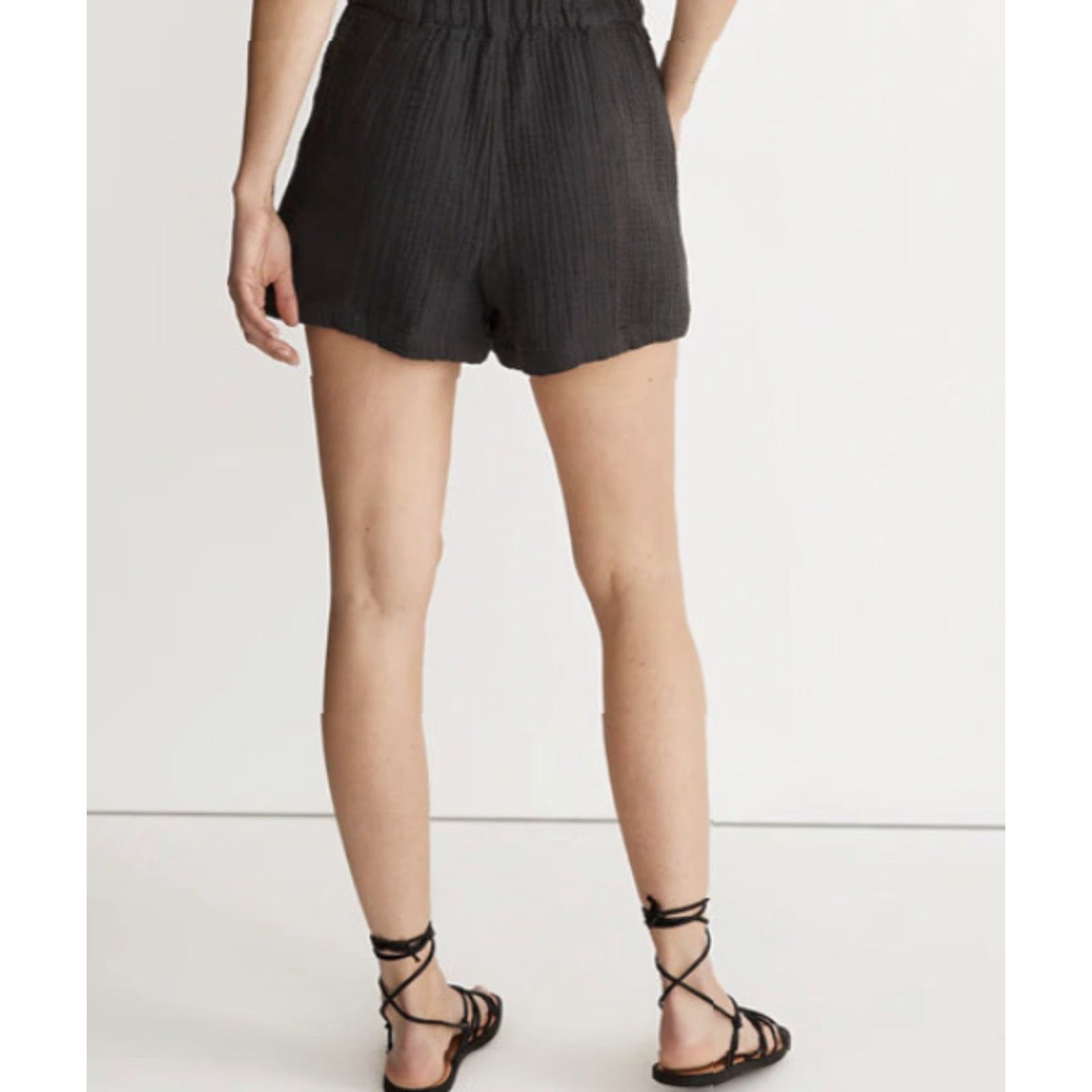Madewell Madewell Woman Short in Lightspun Gauze Cotton Gray, Pull-On, Size M, 3" Inseam, Relaxed Fit, Casual, Bohemian, Spring/Summer, Women's Size 32" / US 10 / IT 46 - 3 Thumbnail