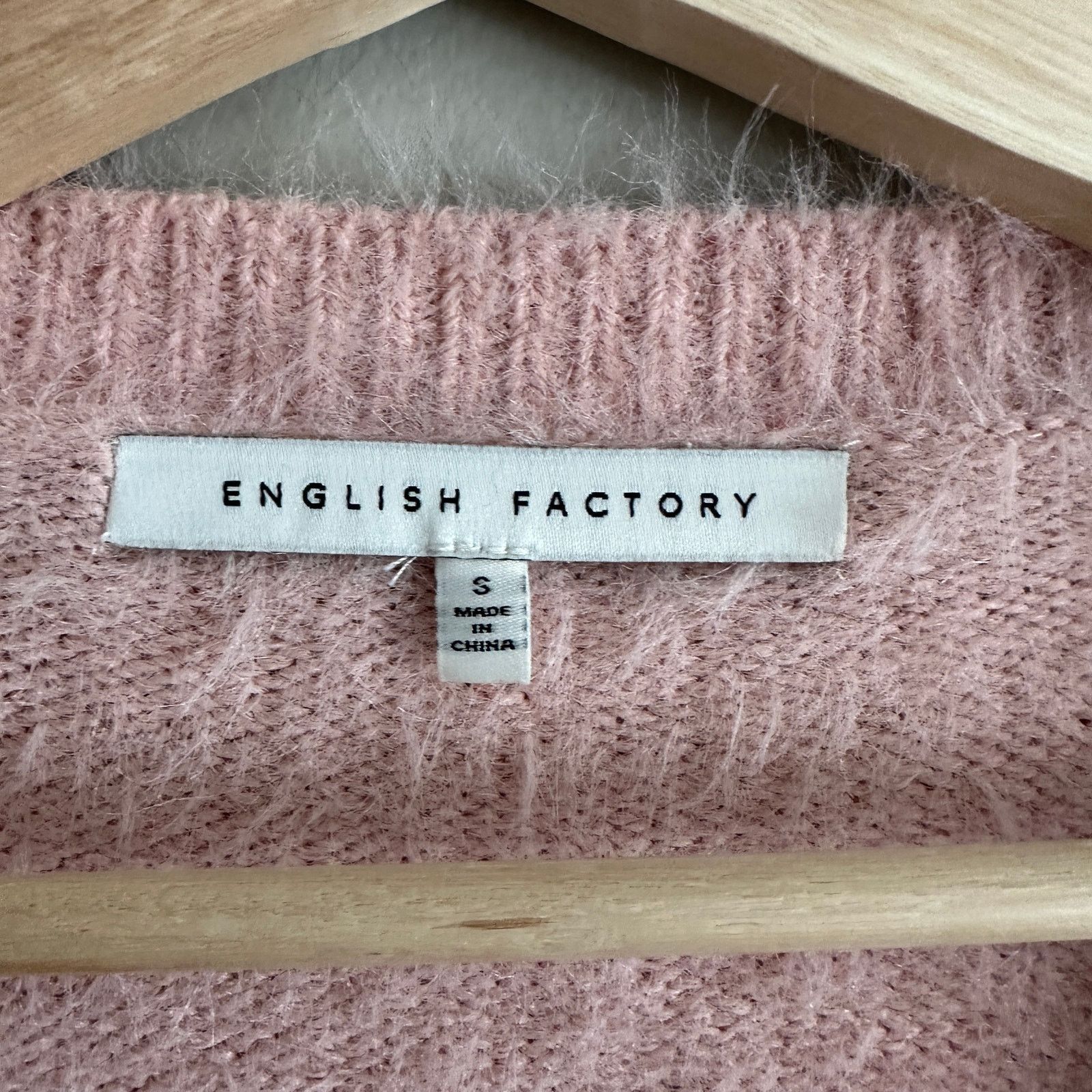 English Factory English Factory Pink Peplum Ruffle Sweater Fuzzy Knit Top S Size S / US 4 / IT 40 - 6 Thumbnail