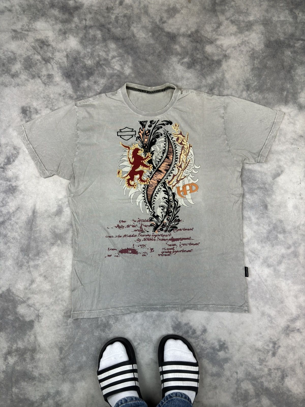 Band Tees × Harley Davidson × Vintage Vintage Very Rare Harley Davidson Affliction vibe t shirt Size US L / EU 52-54 / 3 - 1 Thumbnail