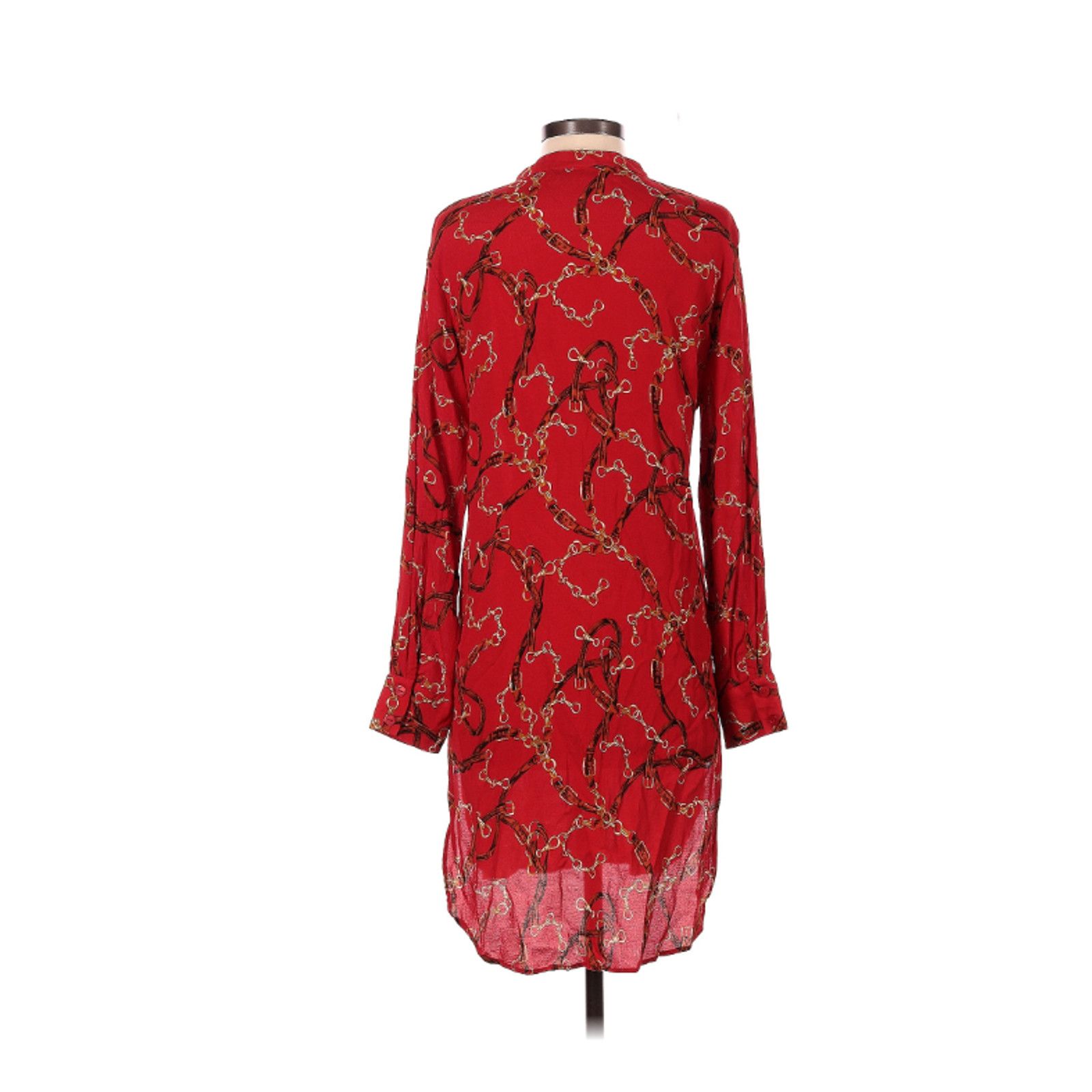 Zara ZARA BASICS EQUESTRIAN PRINT LONG SLEEVE TUNIC SHIRT DRESS L Size L / US 10 / IT 46 - 7 Thumbnail