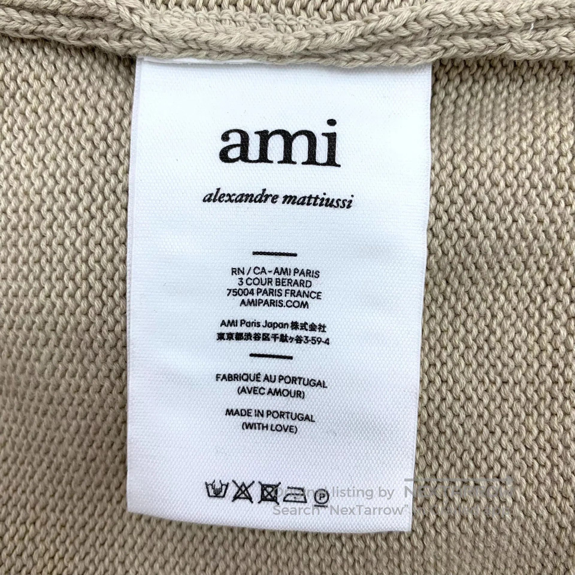 AMI Ami Oatmeal Color Love Heart Letter Embroidered Cotton V-n Size M / US 6-8 / IT 42-44 - 7 Thumbnail