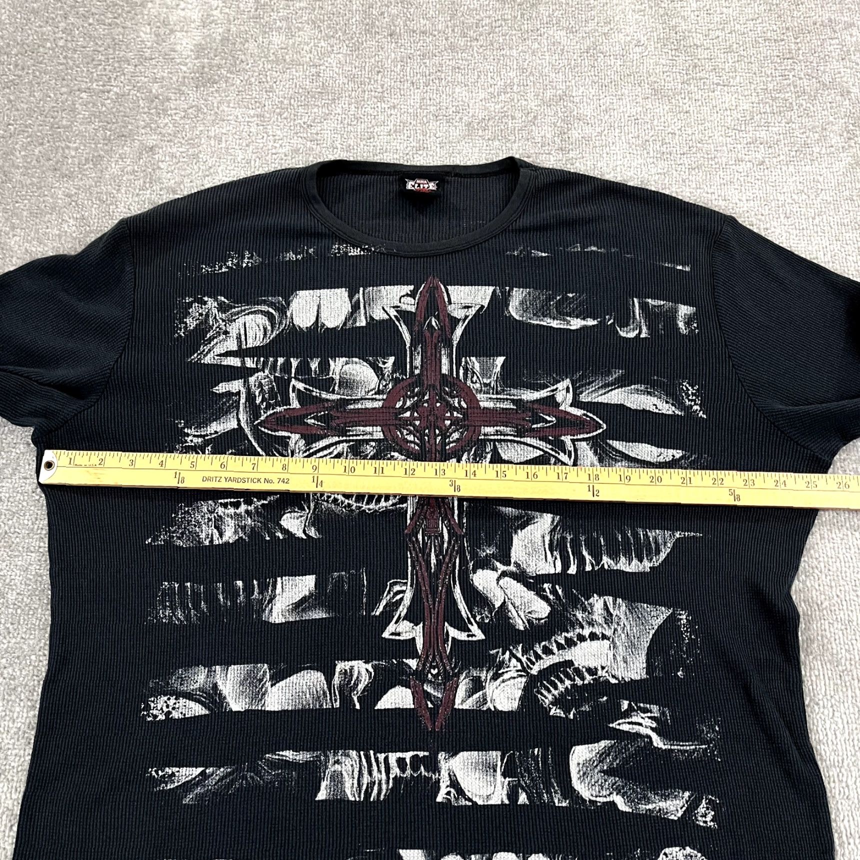 Vintage MMA Elite Shirt Men 2XL Black Thermal Waffle Knit Skater Graphic Long Sleeve Logo Cross Size US XXL / EU 58 / 5 - 6 Thumbnail