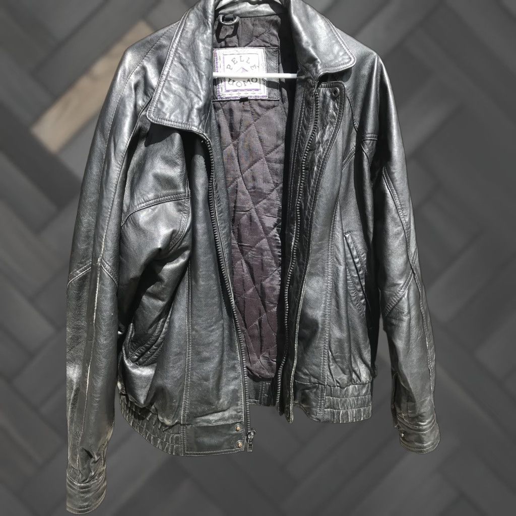 Vintage Pelle Uomo Black Leather Jacket M Men Motorcycle Jacket Size US M / EU 48-50 / 2 - 1 Thumbnail