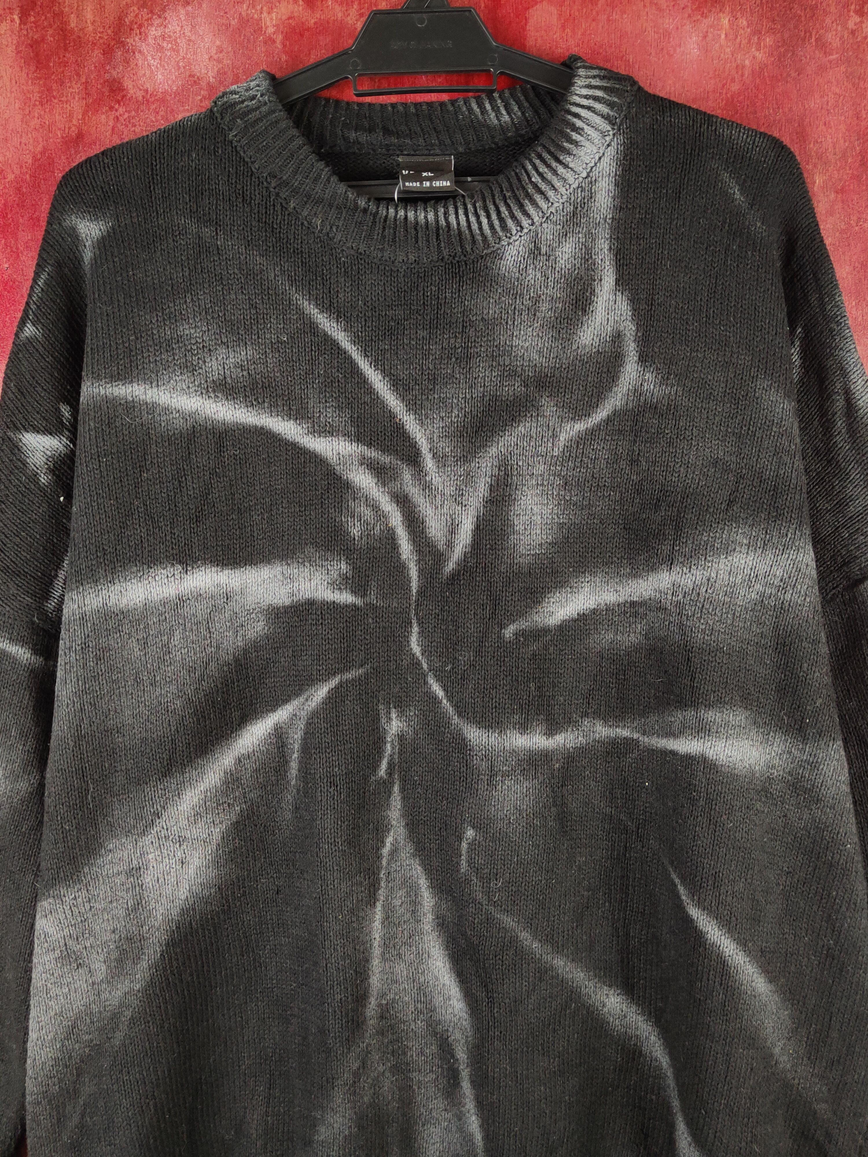 Japanese Brand Vencede acid wash Black White Knitwear Sweatshirts #S2381 Size US XL / EU 56 / 4 - 2 Thumbnail