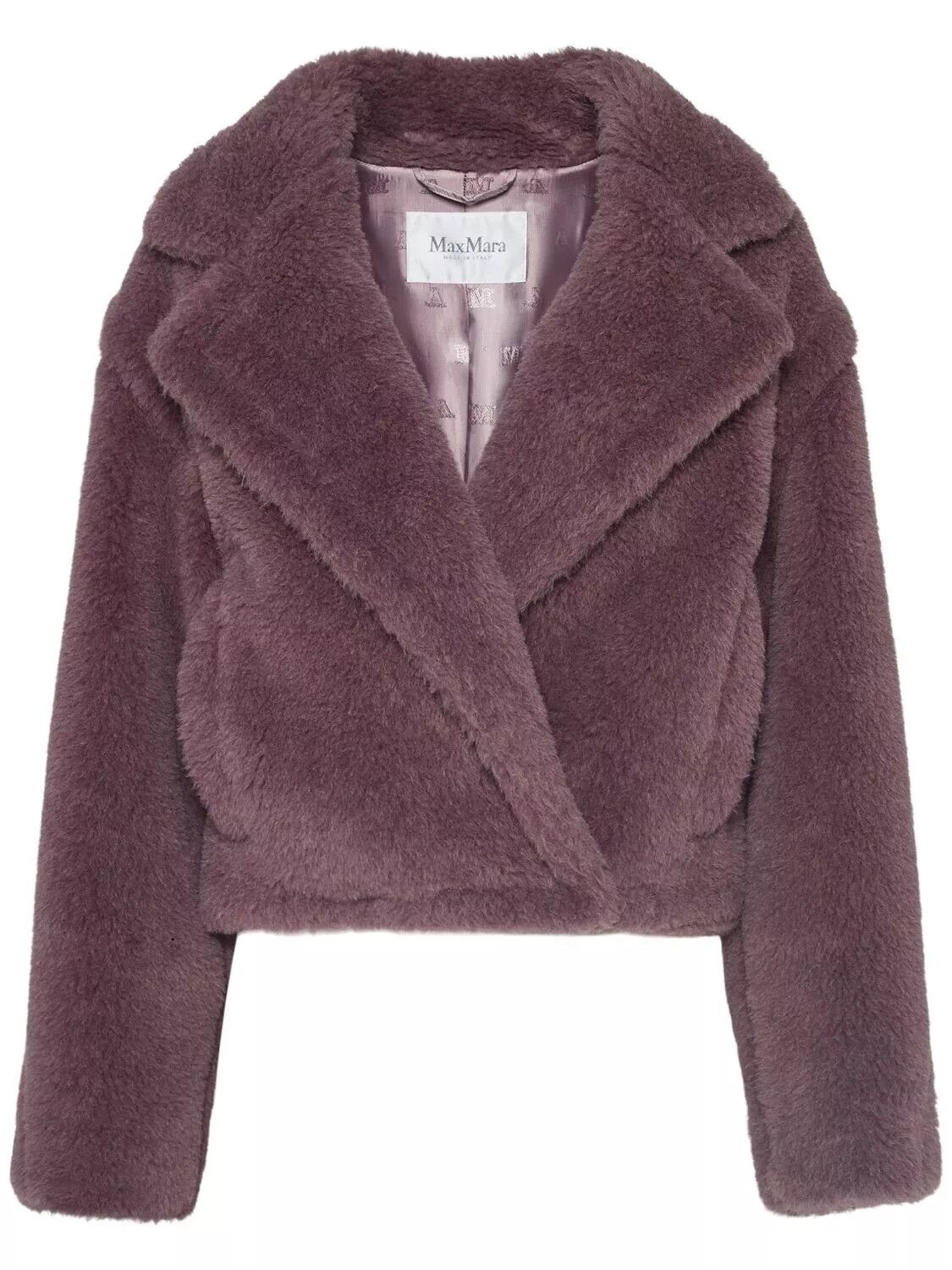 Max Mara MAX MARA Cropped Mauve Alpaca Wool Teddy Bear Coat Size ONE SIZE - 1 Thumbnail