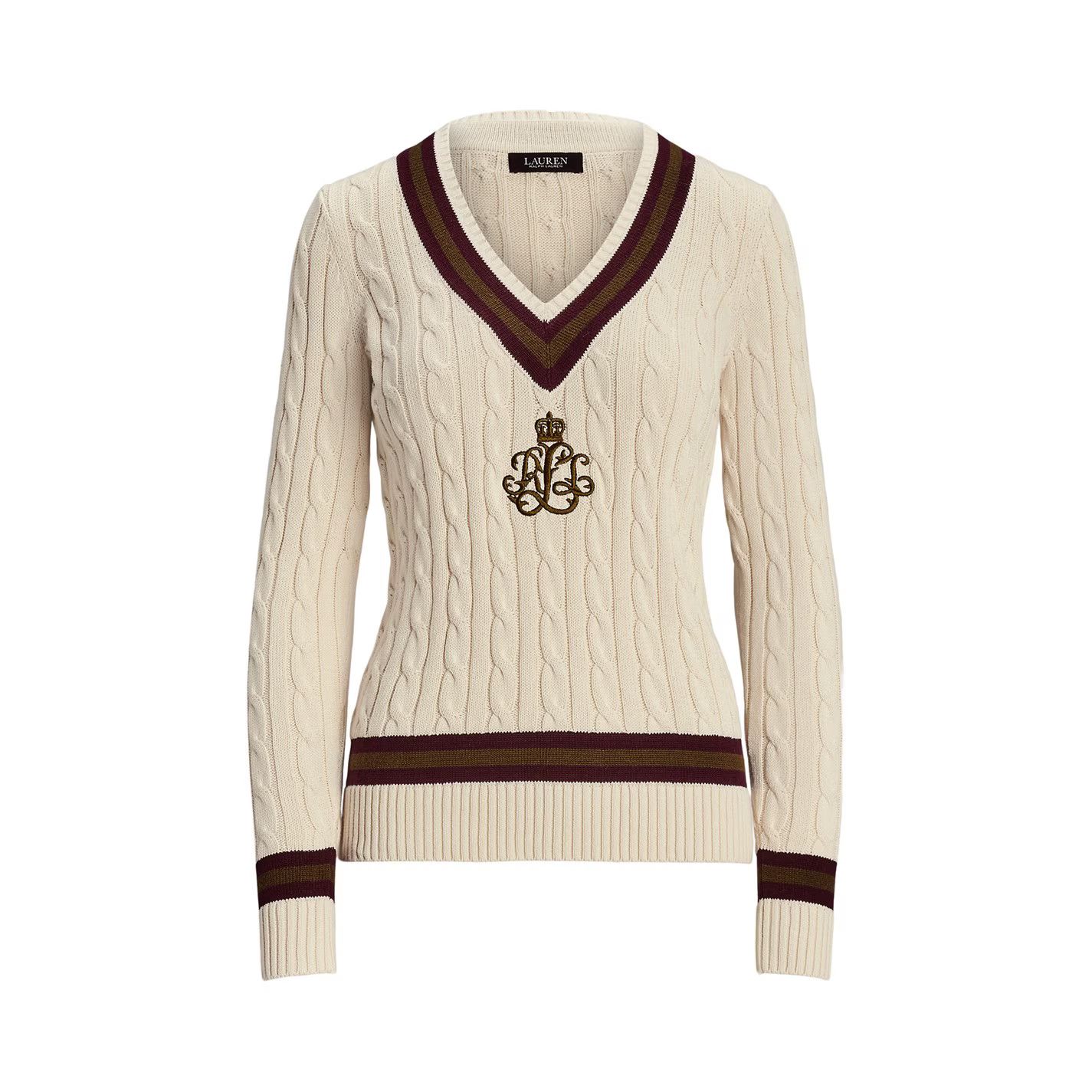 Lauren Ralph Lauren o1g2r1mq0825 Cable-Knit Cricket Jumper in Multicolor Size L / US 10 / IT 46 - 1 Thumbnail