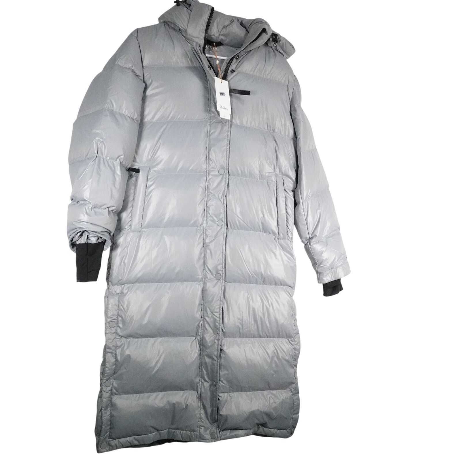 Quince Quince XS Responsible Down Long Puffer Coat Feather Gray Size XS / US 0-2 / IT 36-38 - 4 Thumbnail