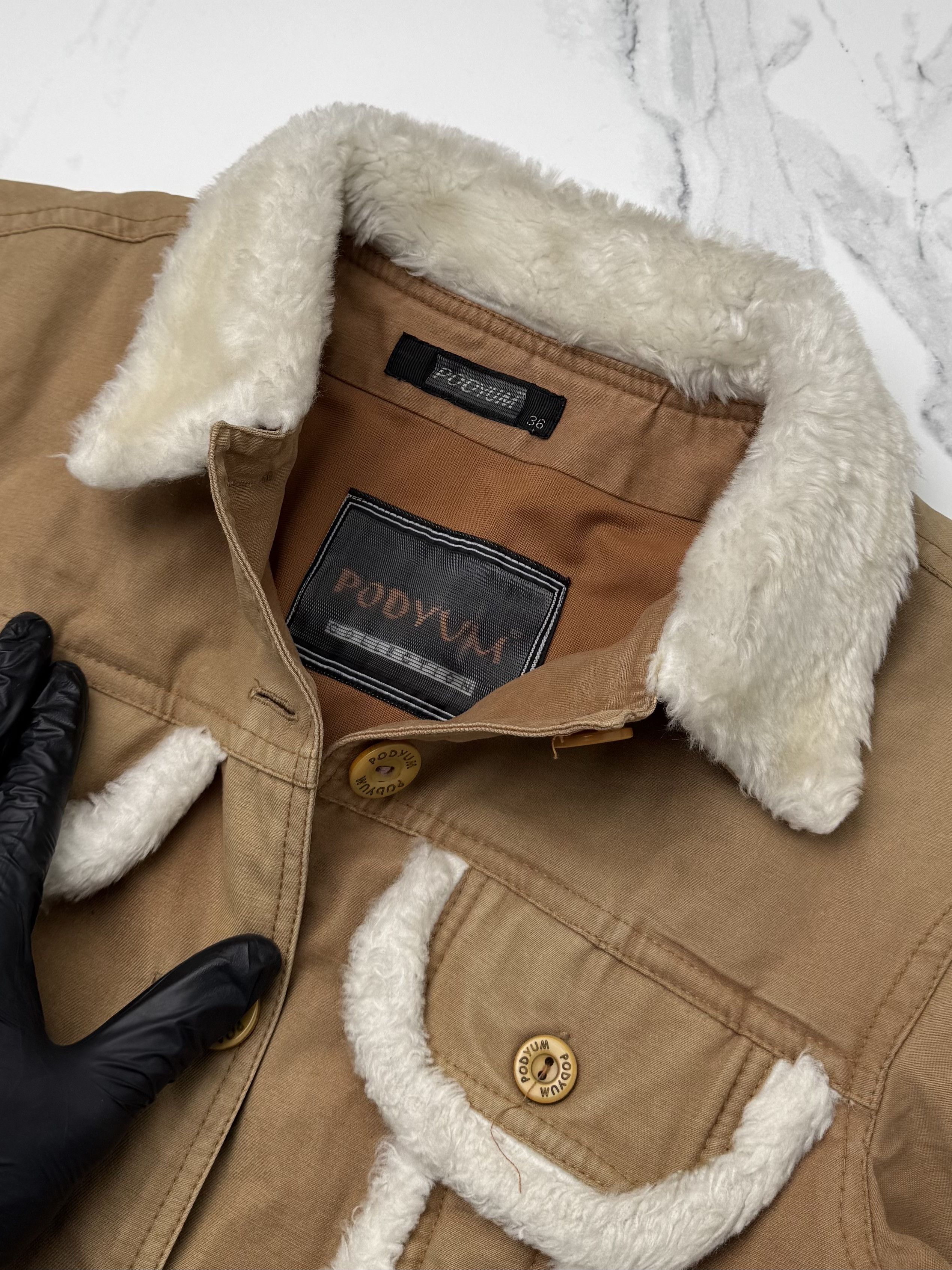 Vintage Women Beige Jacket Y2K Vintage Faux Shearling Trim Coat Size M / US 6-8 / IT 42-44 - 5 Thumbnail