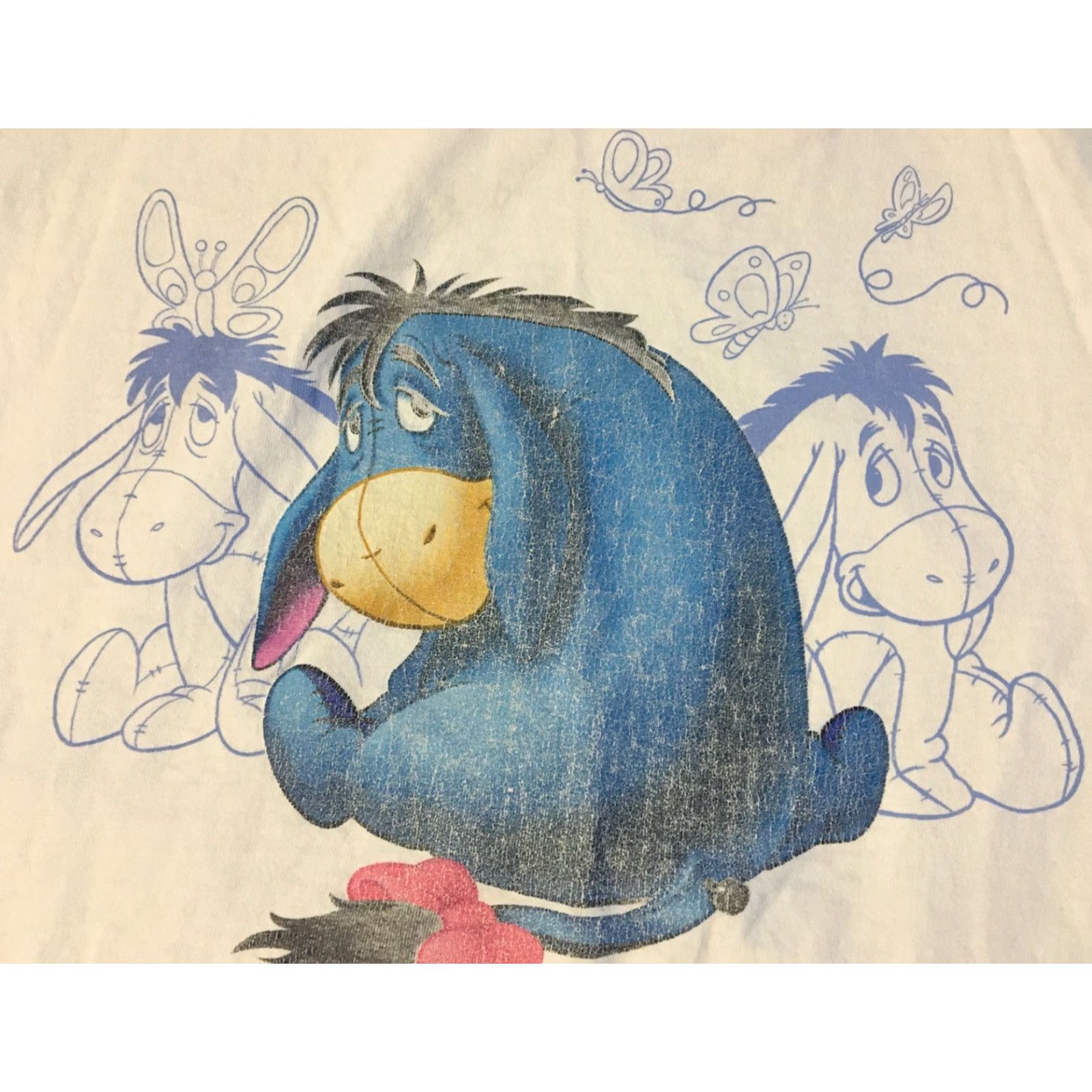 Disney VINTAGE 90s Disney Eeyore Faded Shirt XXL Mickey Mouse Looney Tunes Disneyland Cartoon T-Shirt Men 2XL White Short Sleeve Baseball Style Size US XXL / EU 58 / 5 - 4 Thumbnail