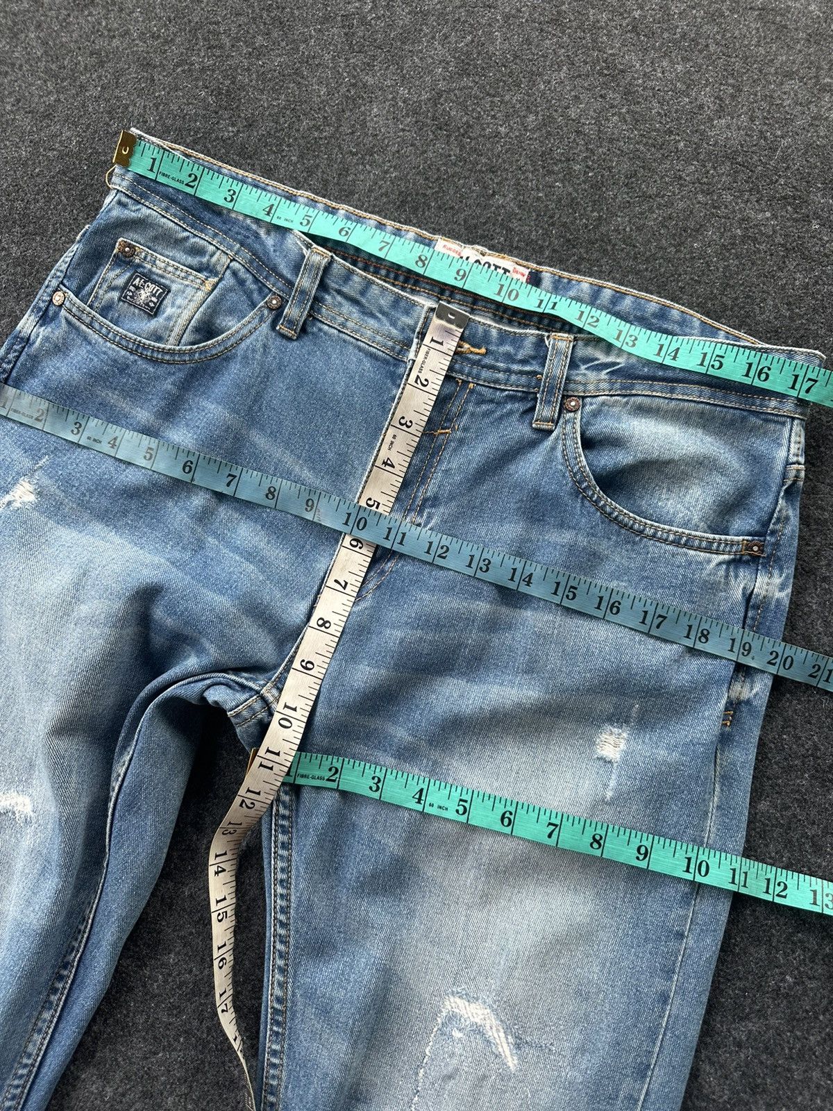 Japanese Brand Alcott Rugged Denim Distressed Washed Denim D105 Size US 34 / EU 50 - 6 Thumbnail