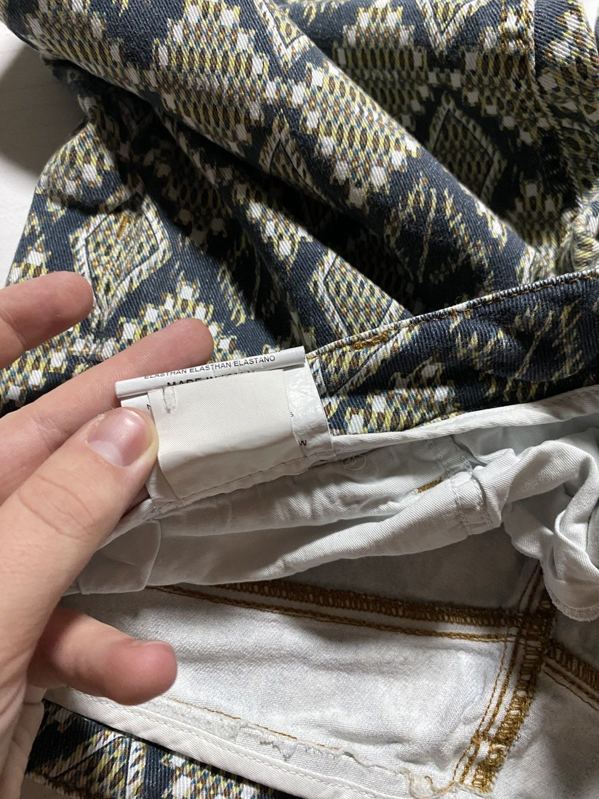 Designer × Etro Etro Jacquard Pattern Diamonds slim fit designer jeans Size 25" / US 0 / IT 36 - 6 Thumbnail