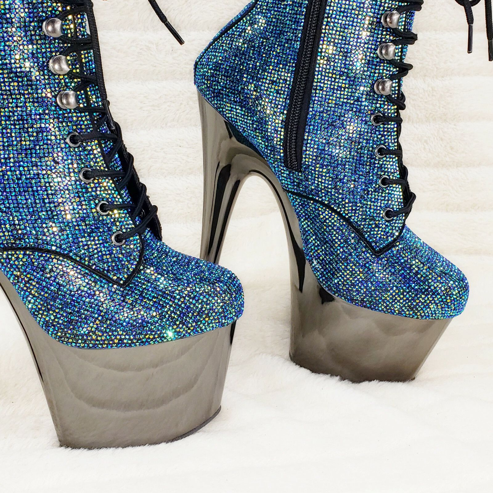 Other Bejeweled 1020CHRS Teal Pewter Rhinestone 7" High Heel Platf Size US 9 / IT 39 - 9 Thumbnail