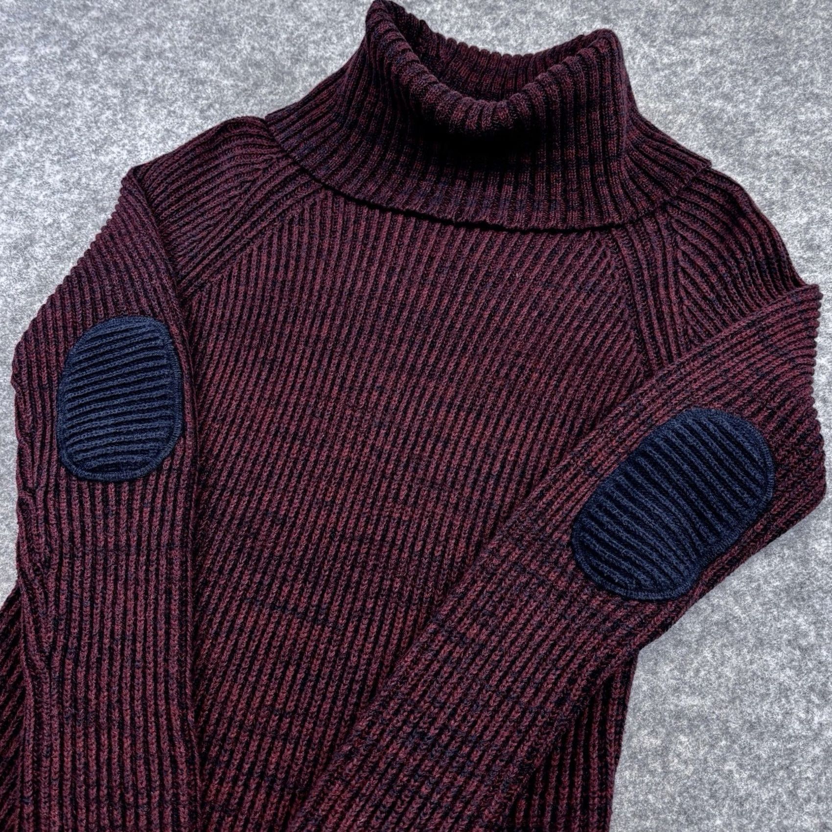 Musto Musto roll neck jumper UK10 burgundy ribbed women’s elbow patches pullover Size L / US 10 / IT 46 - 3 Thumbnail