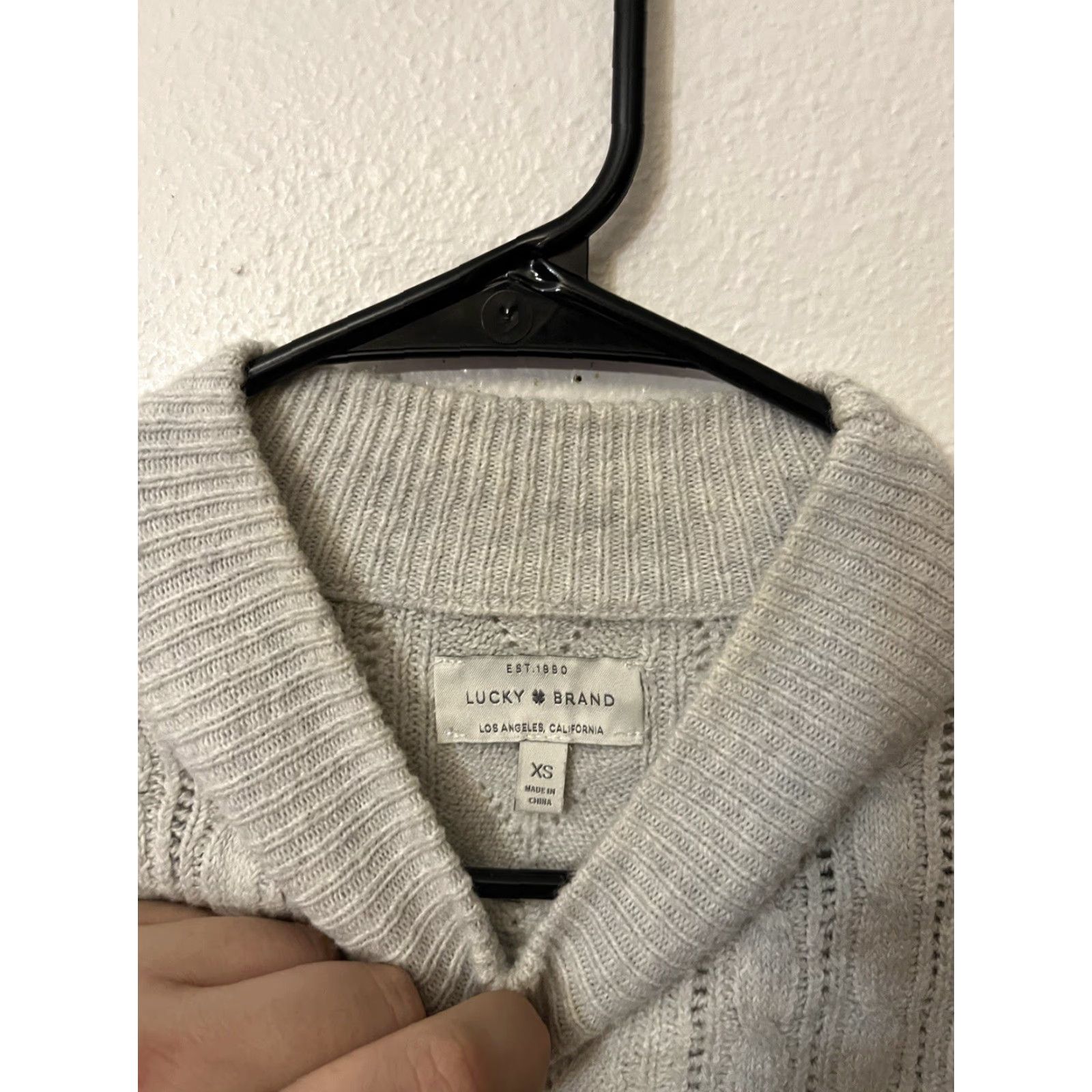 Lucky Brand Lucky Brand Women’s Size XS Cotton Poly Blend Cableknit Crew Neck Sweater Size XS / US 0-2 / IT 36-38 - 2 Thumbnail