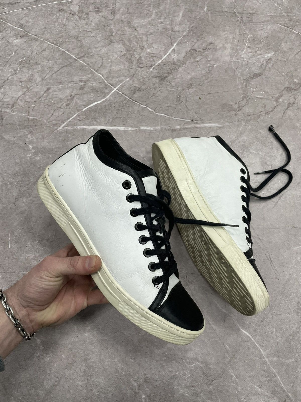 Designer × Japanese Brand × Neil Barrett LEATHER 2000s HIGH LEATHER SNEAKERS Neill Barrett Size US 8 / EU 41 - 5 Thumbnail