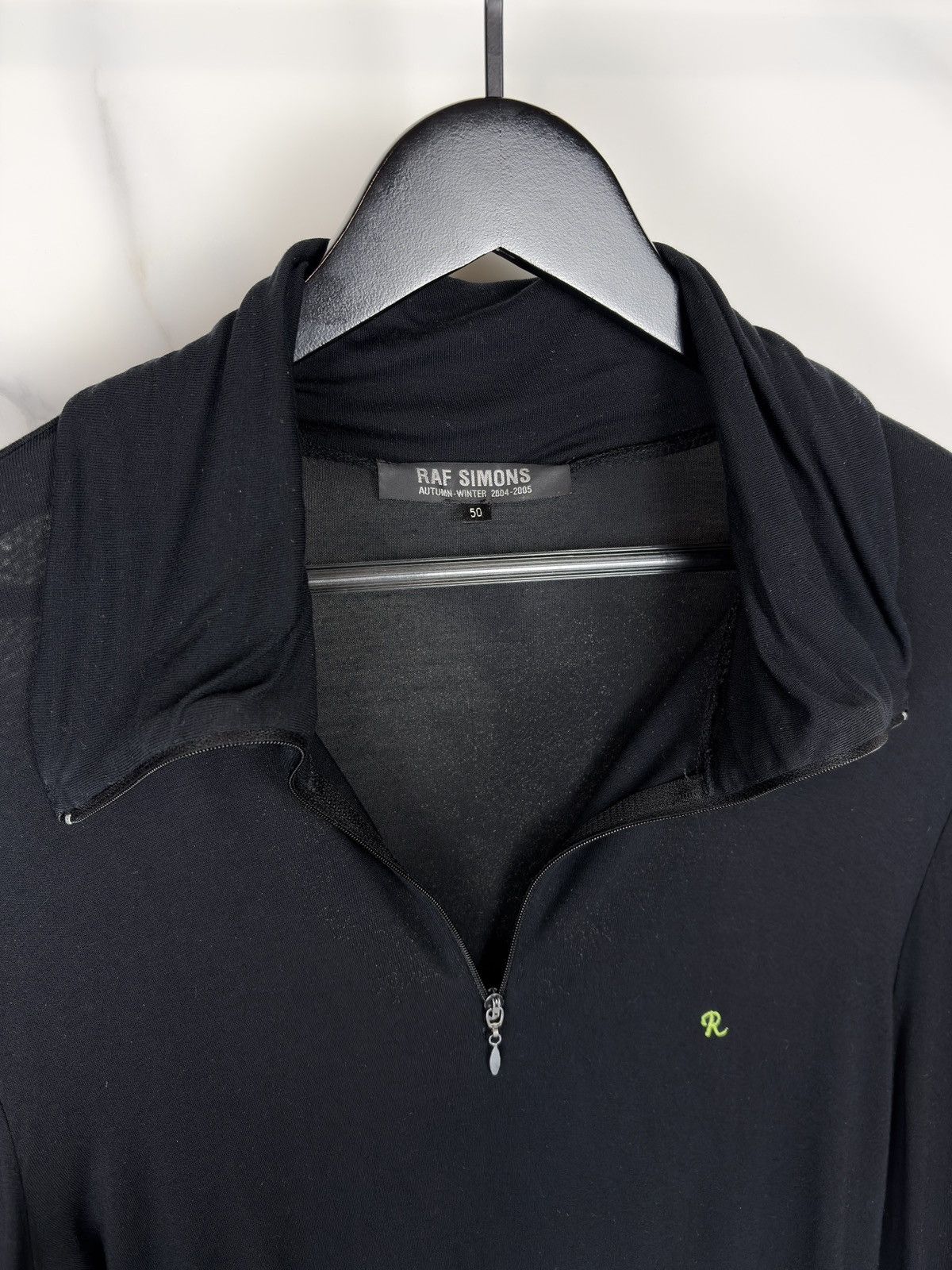Raf Simons AW04 Raf Simons Waves Quarter Zip High Neck Longsleeve Shirt Size US M / EU 48-50 / 2 - 4 Thumbnail